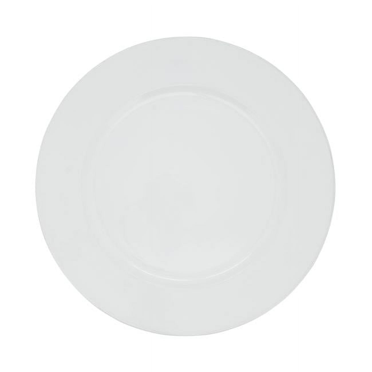 13 in. Classic Design Round Charger Plates, White - Set of 4