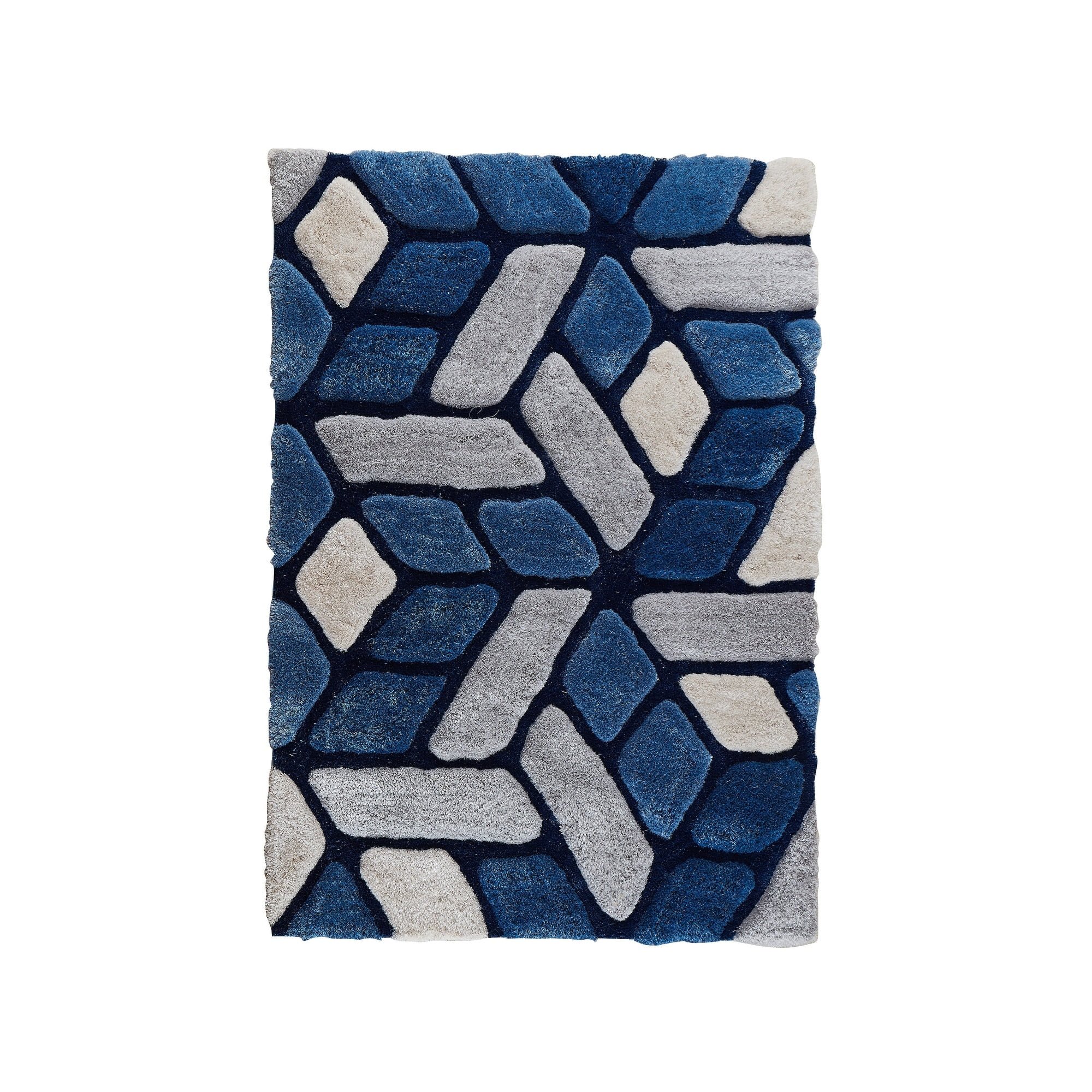 MDA Home Mateos Shag Blue Polyester Area Rug - 8' x 10'