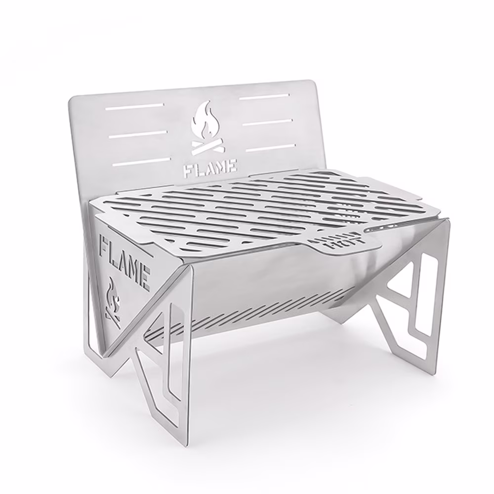 Anself Outdoor Camping Detachable Stoves Portable Stainless Steel Furnace Multifunctional Picnic BBQ Cooking Accessory Firewood Furnace