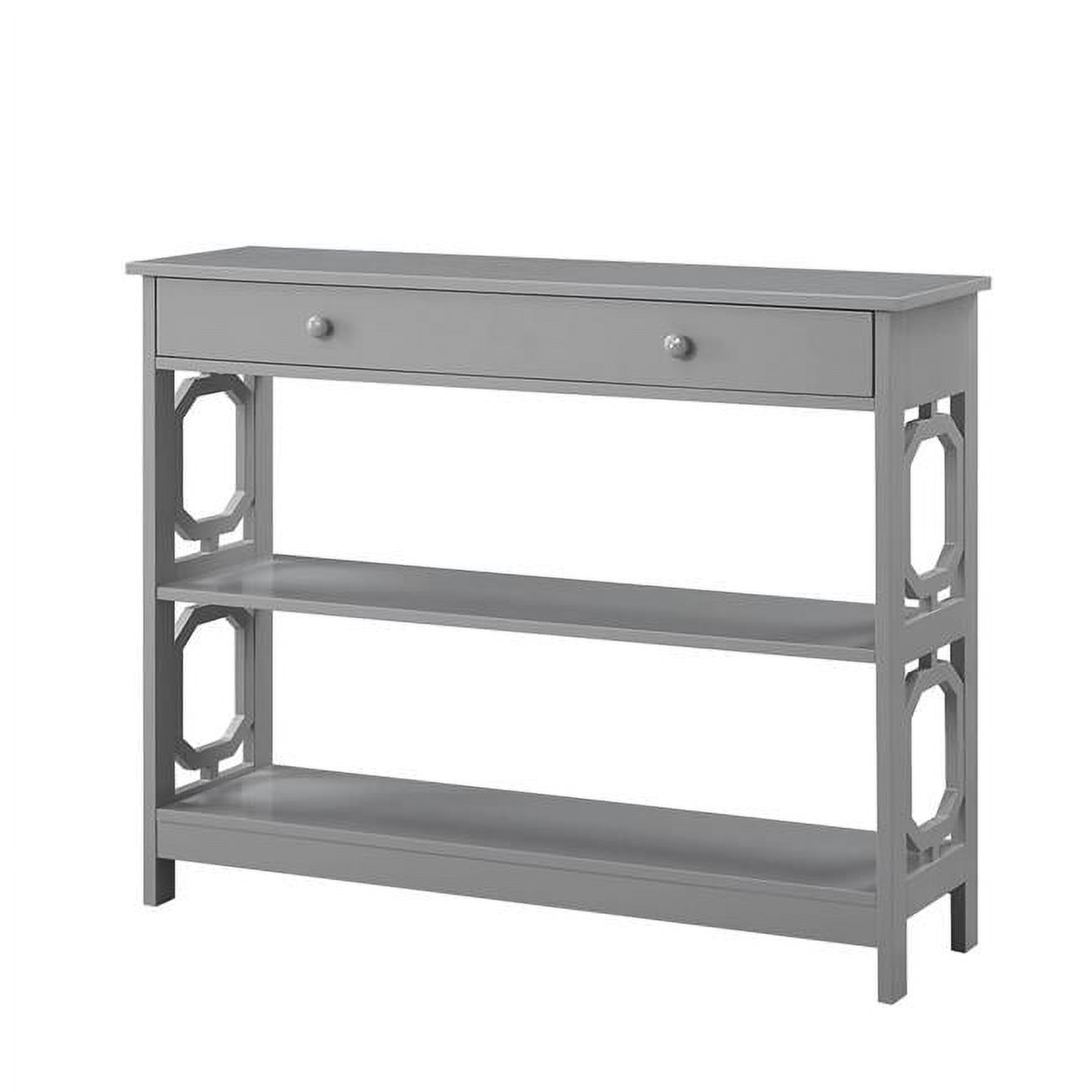 One Drawer Omega Console Table, Gray
