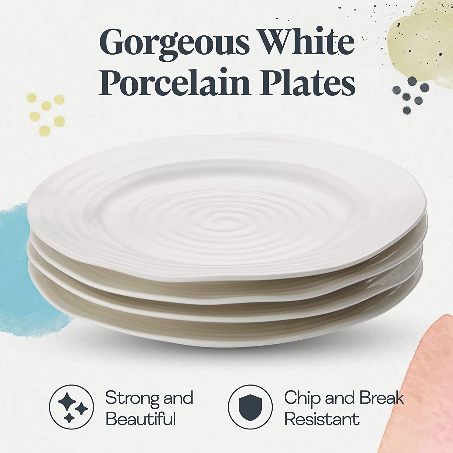 Portmeirion Sophie Conran White Dinner Plates, Set of 4