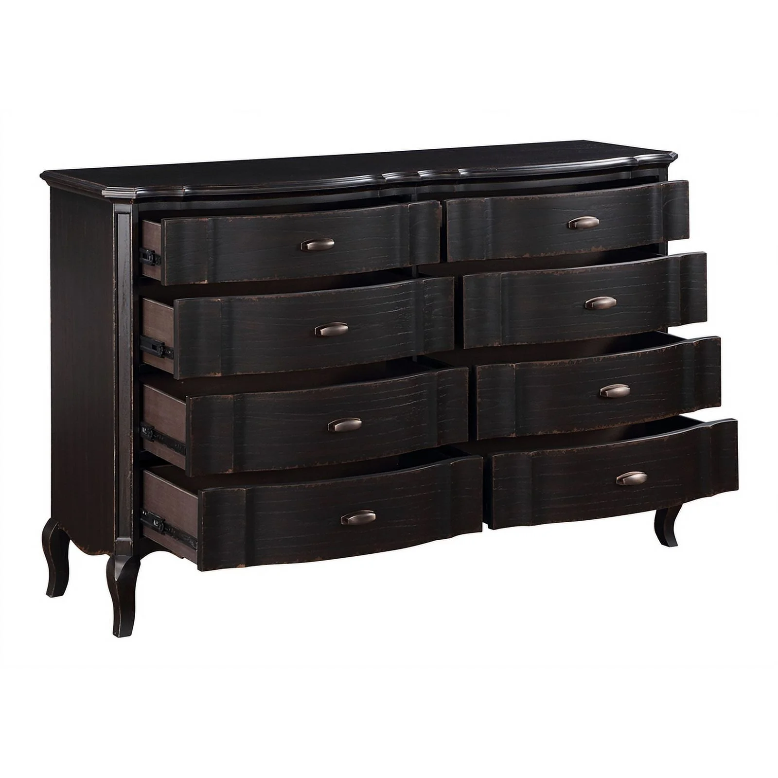 ACME Chelmsford 8-Drawer Contemporary Wood Dresser in Antique Black