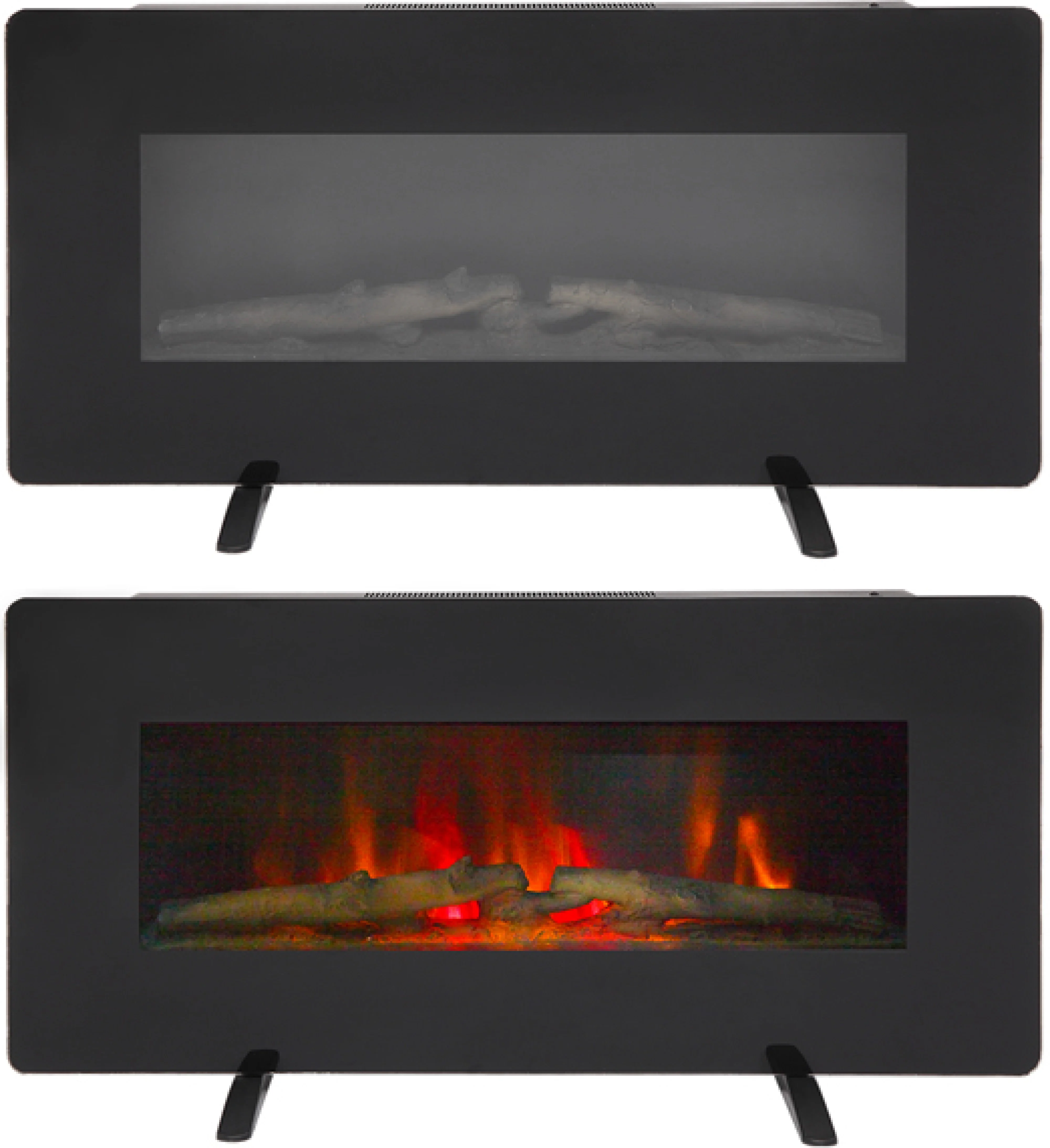 ZOKOP SF311-36 36 Inch 1400W Wall Hanging Fireplace Single Color Fake Wood Heating Wire with Remote Control Black