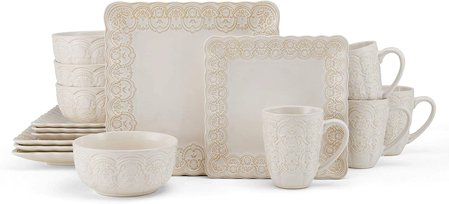 Pfaltzgraff® Madeleine White Stoneware 16-Piece Dinnerware Set