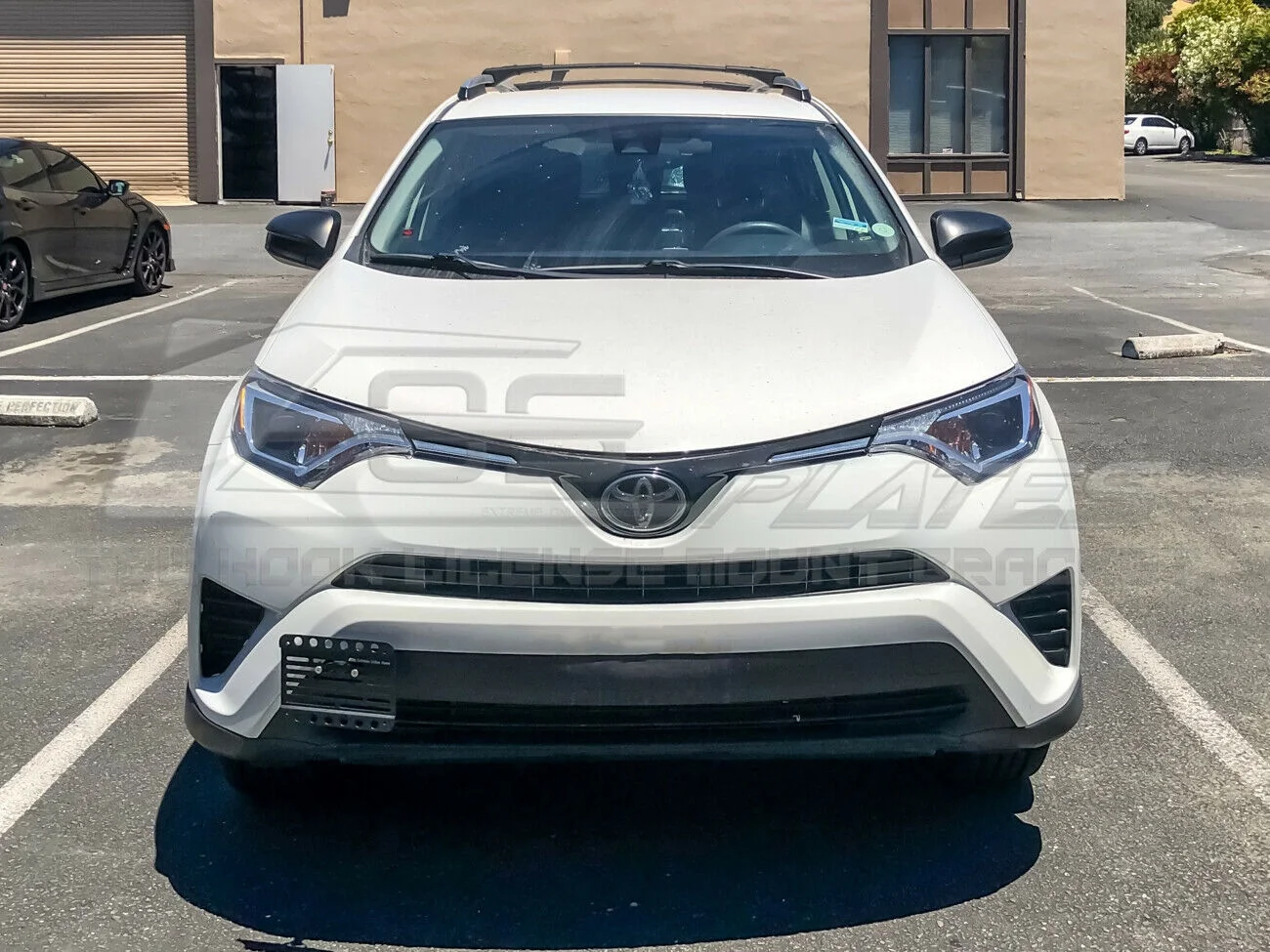 Extreme Online Store Replacement for 2013-2018 Toyota RAV4 | EOS Plate Version 1 Mid Sized Front Bumper Tow Hook License Relocator Mount Bracket