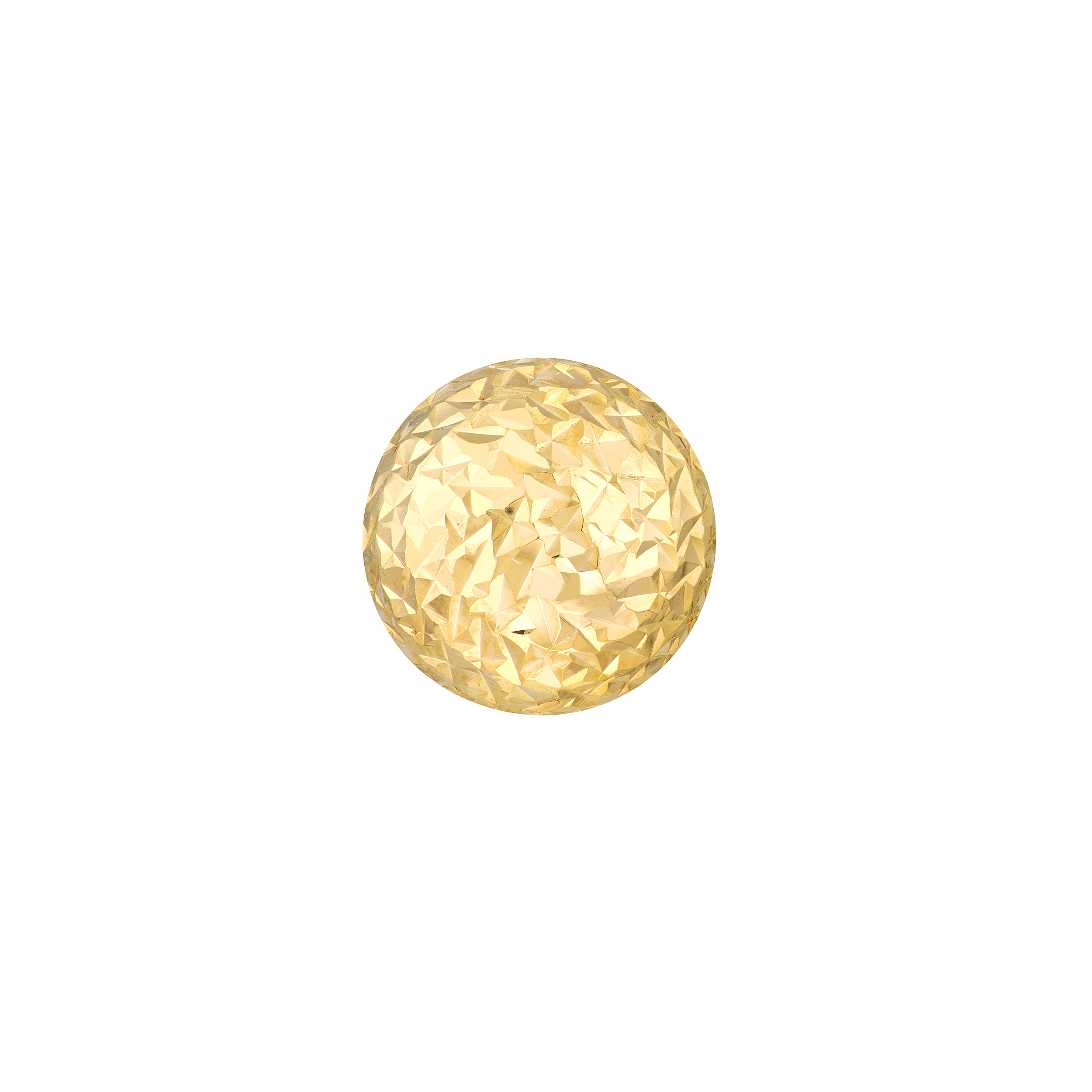 14K Yellow Gold Half Crystal Ball D/C Stud Earrings - Women