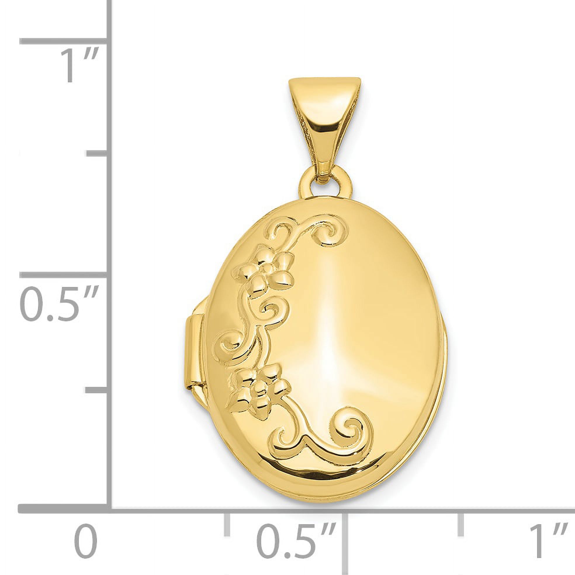 Saris and Things 10K Yellow Gold Floral Locket