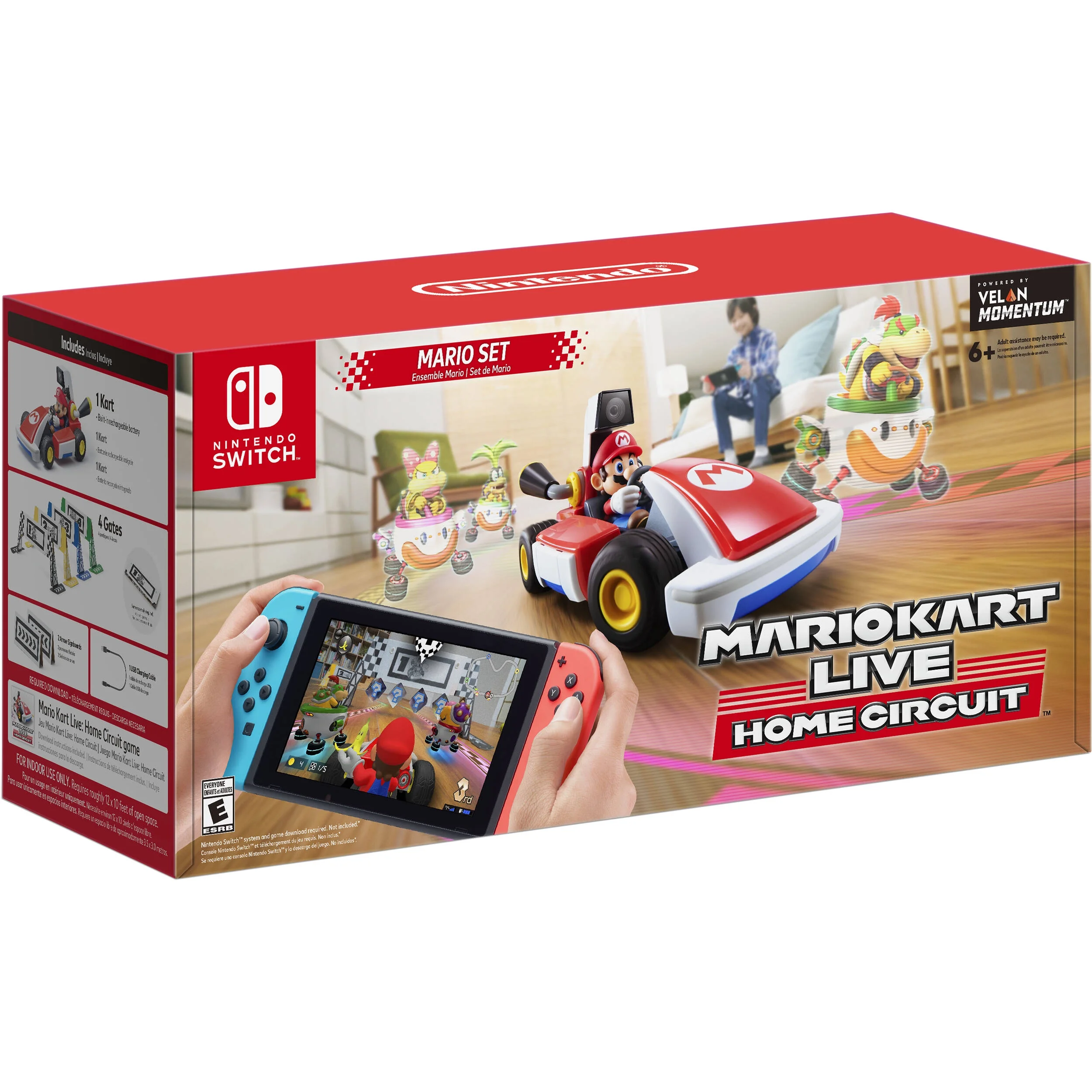 Nintendo 2020 Newest - Mario Kart Live Home Circuit - Mario Set Edition - NO Console - Holiday Family Christmas Gaming 3-in-1 Carrying Case Bundle for Nintendo Switch & Switch Lite - RED