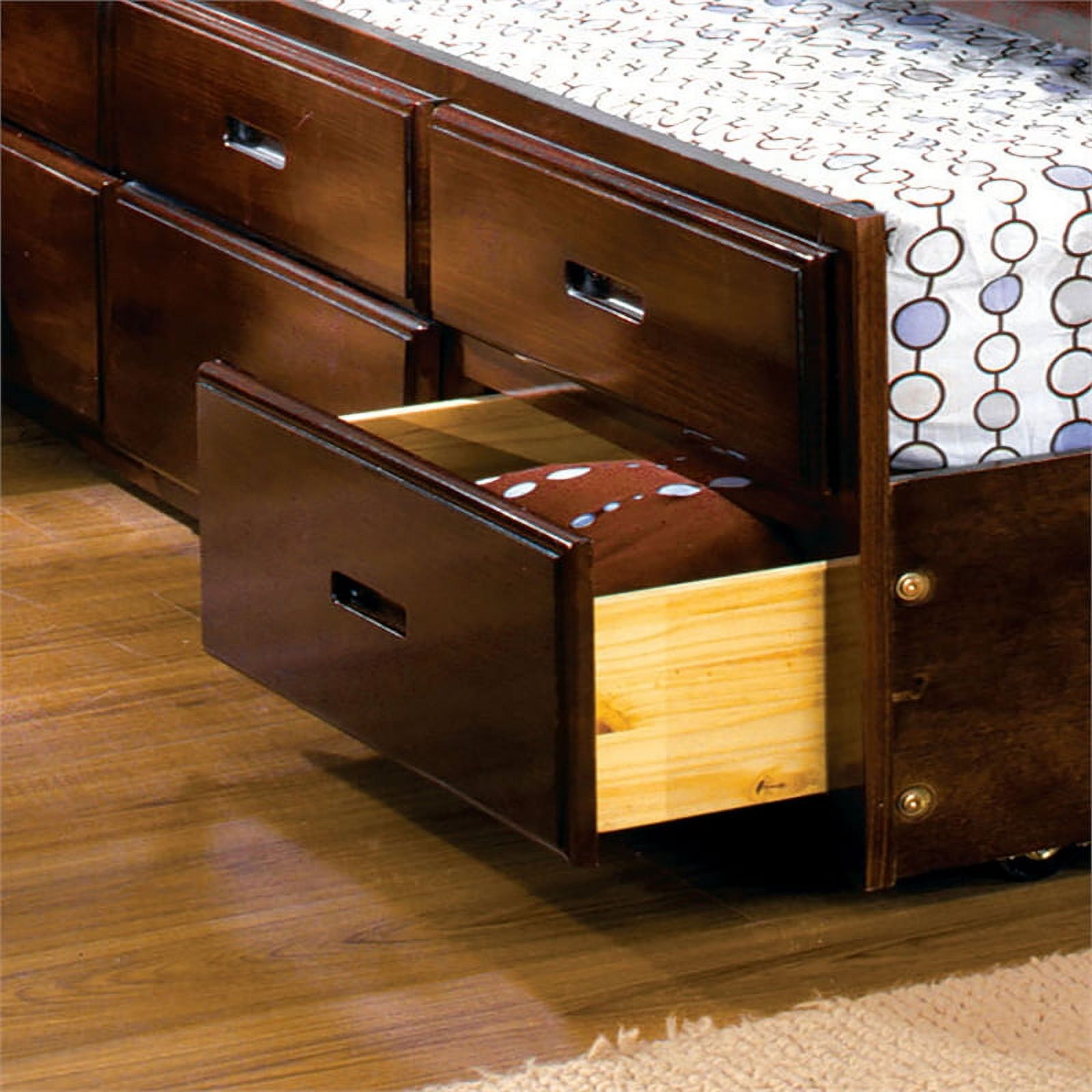 Furniture of America Tahoe Wood Twin Bed with Trundle in Cherry