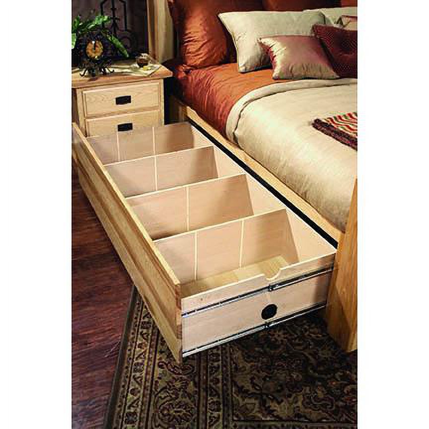 Natural American Hickory Queen Storage Bed, Belen Kox