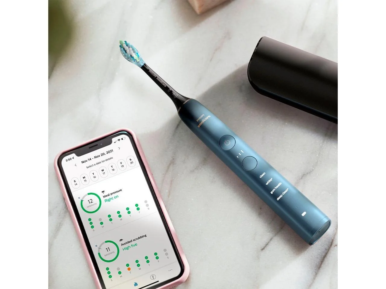 Philips Sonicare 9000 Special Edition Rechargeable Toothbrush, Blue Black, HX9911/92