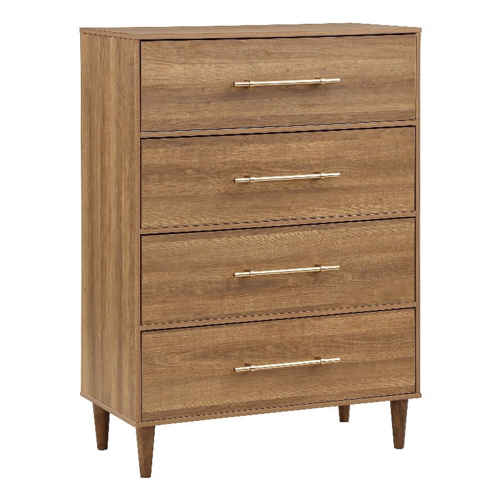 Furniture of America Irvine Farmhouse Wood 4-Drawer Chest in Light Oak