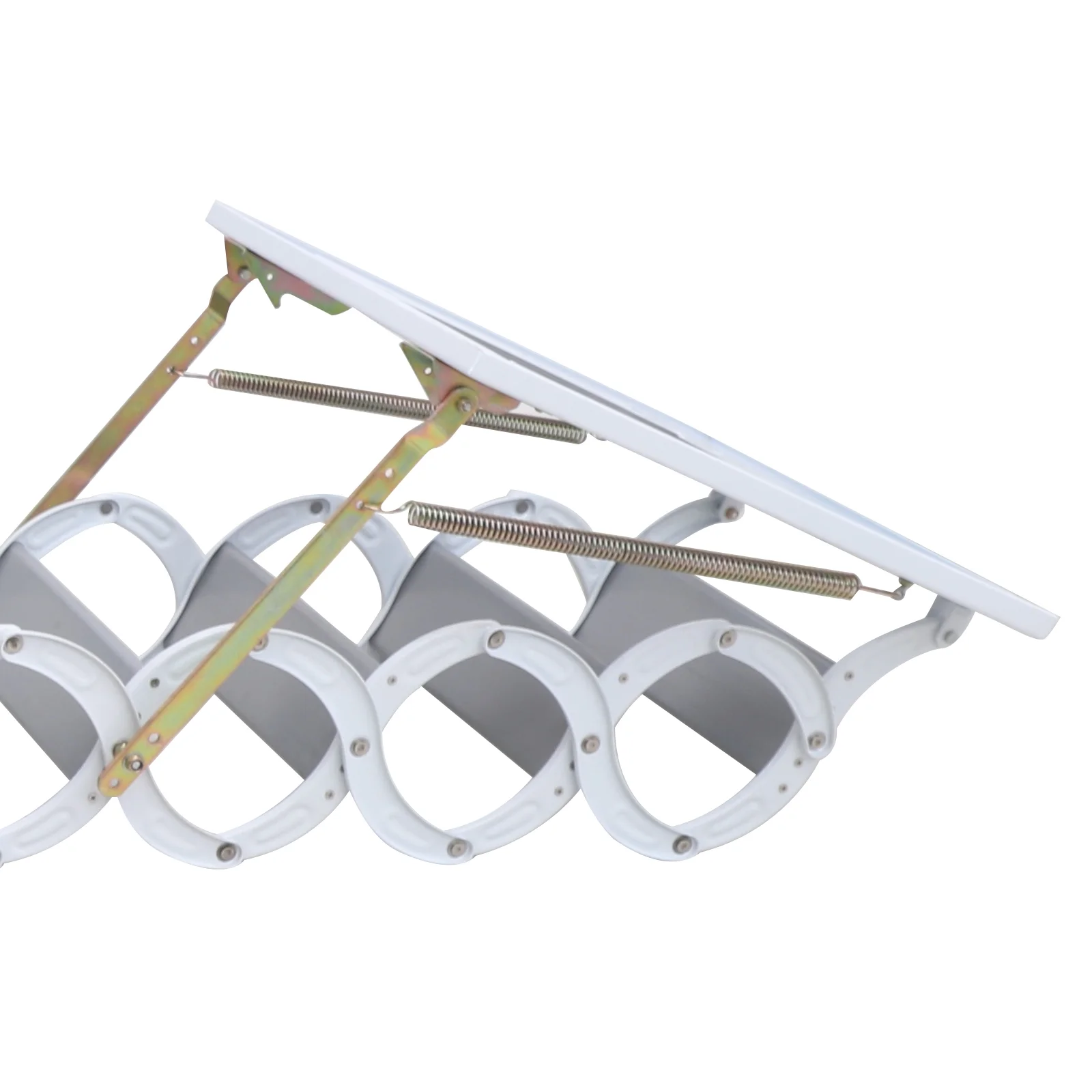 Miumaeov 9.18 ft/ 2.8m 12 Steps Pull Down Attic Stairs Alloy Attic Access Ladder Loft Wall Ladder Stairs Wall-Mounted Folding Ladder Retractable Attic Ladder with Armrests