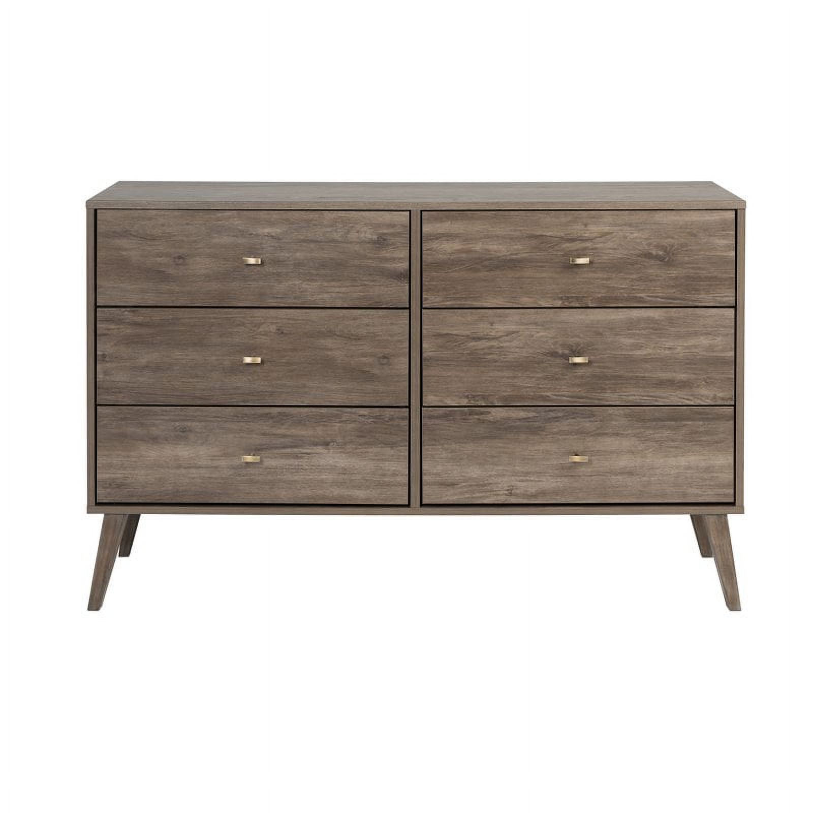 Home Square 2-Piece Set with Modern Tall 6-Drawer Chest 6-Drawer Double Dresser