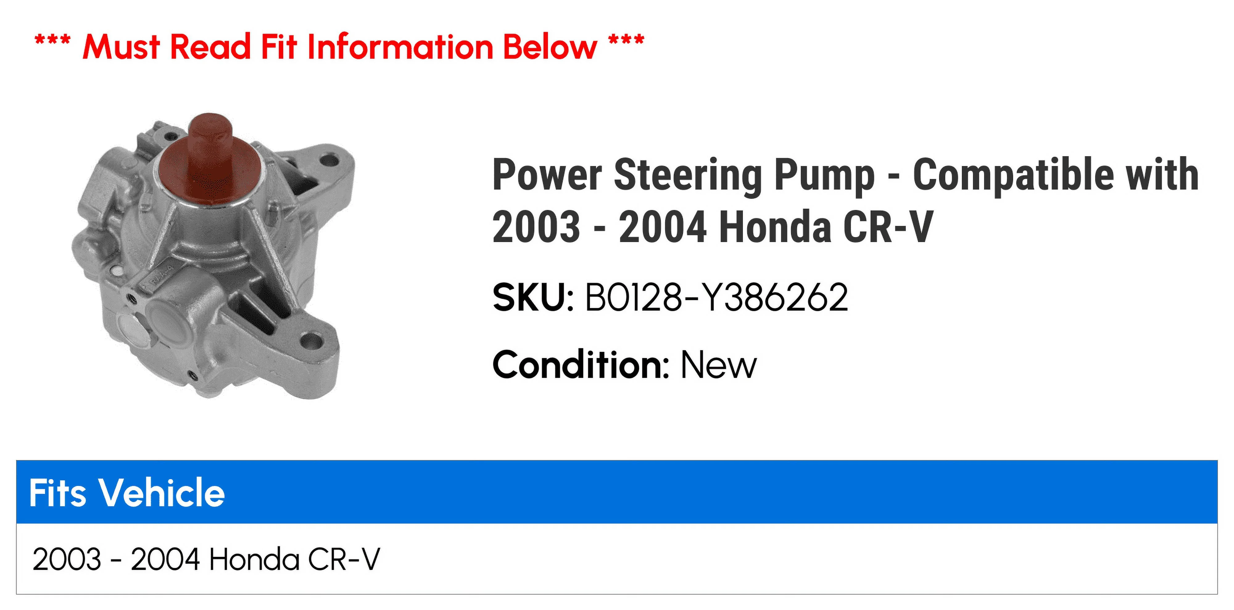 Power Steering Pump - Compatible with 2003 - 2004 Honda CR-V