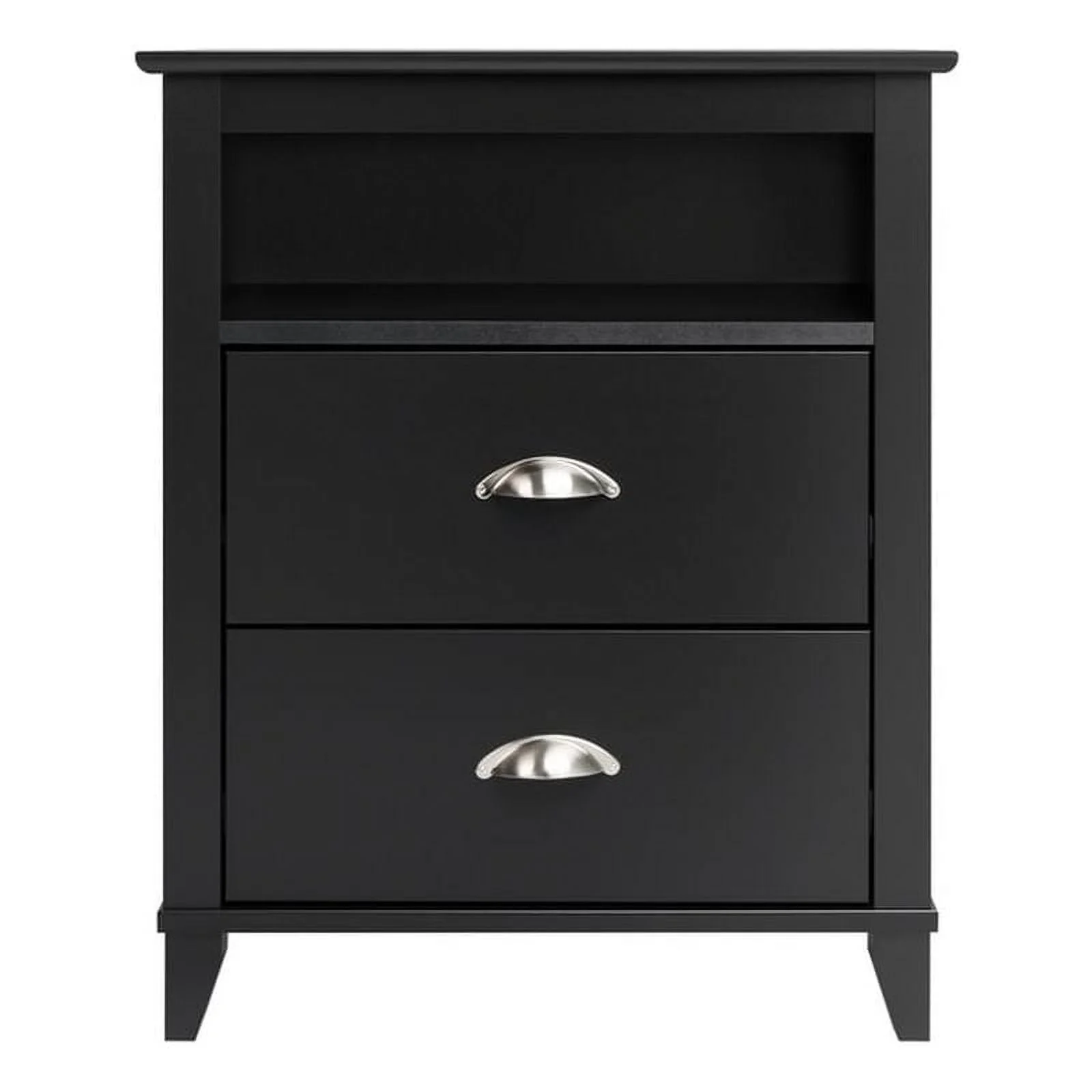 Home Square 3-Piece Set with 2 2-Drawer Nightstands & Wardrobe Armoire in Black