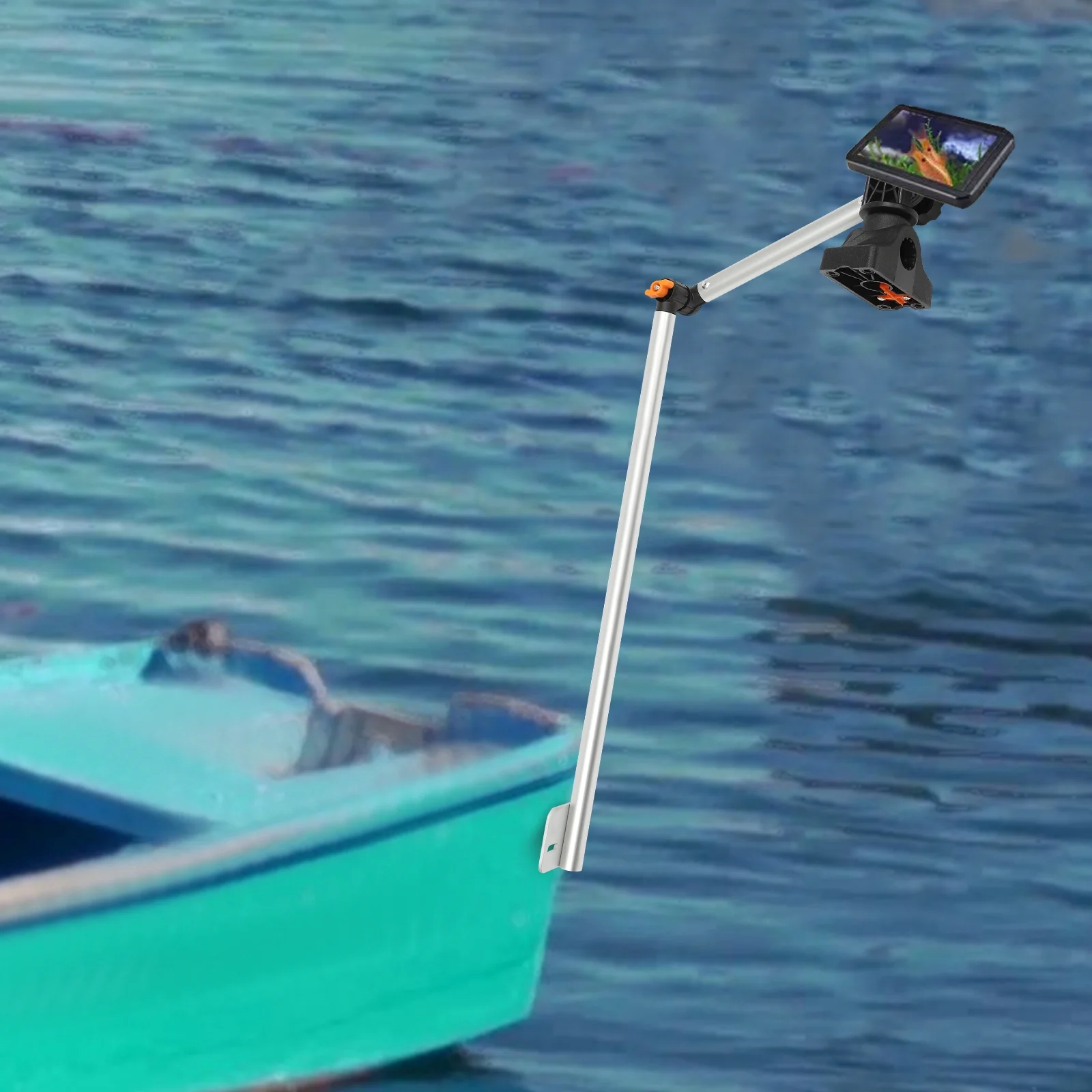 TOOL1SHOoo Universal Transducer Bracket Fish Finder Bracket 360° Rotation Height Adjustable