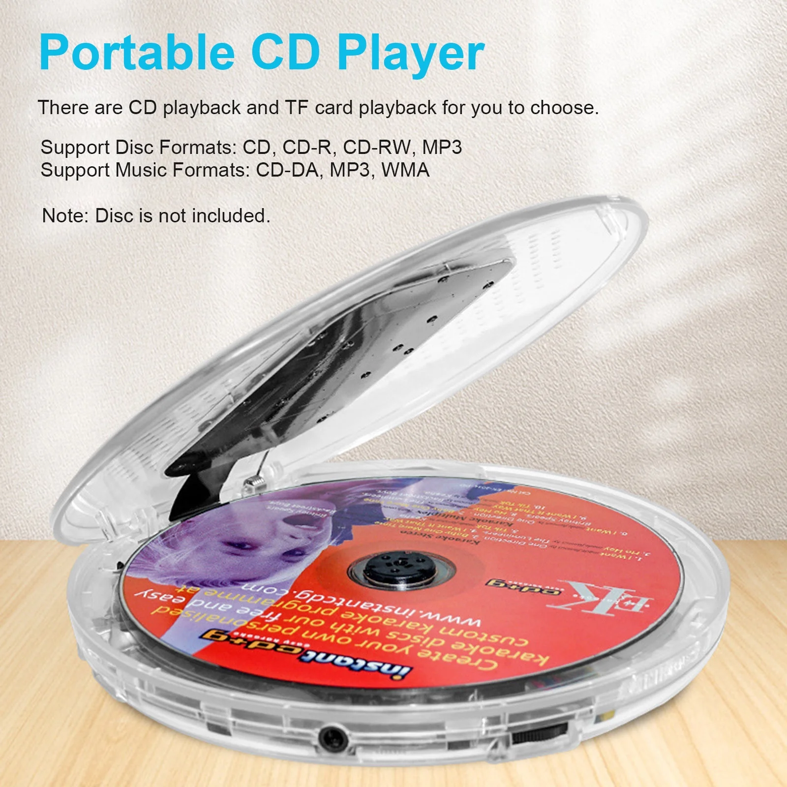 moobody YR-90 Portable Player with 3.5mm Wired Headphones Small Player Support TF Card Digital Display Touch Button