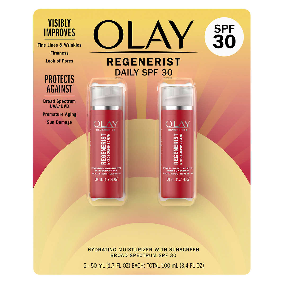 Olay Regenerist Facial Moisturizer SPF 30 1.7 Fluid Ounce (Pack of 2)