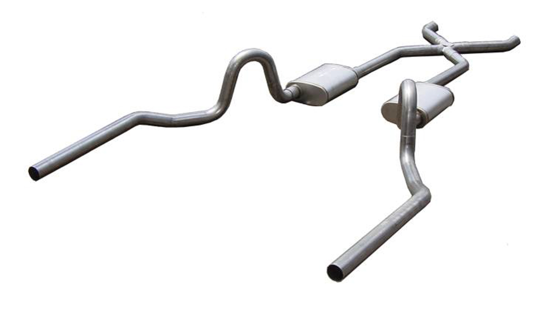 Pypes SGA13T Street Pro Exhaust System X-Pipe System - Dual Rear Exit - 3 in Diameter - Stainless - Natural Each