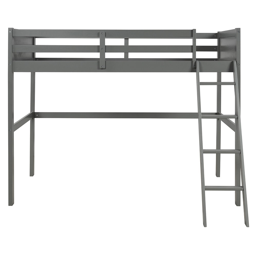 Twin over Full Exquisite Design Loft Bed with Cabinet Grey