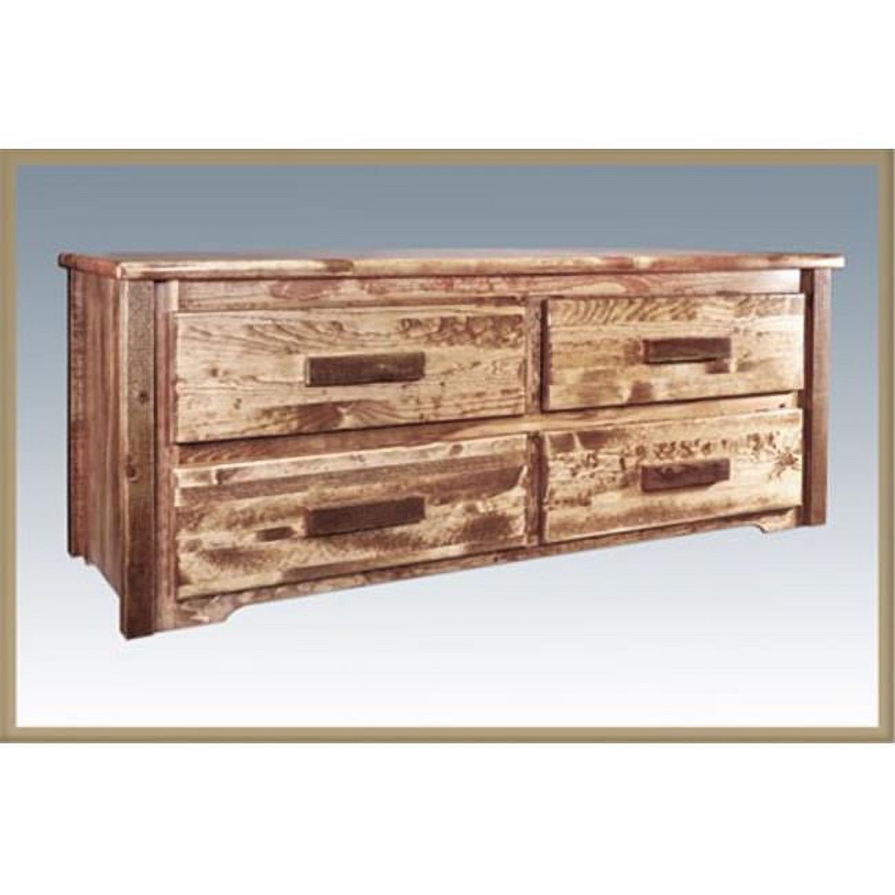 Homestead Collection Sitting Chest  4 Drawer Stained and Lacquered