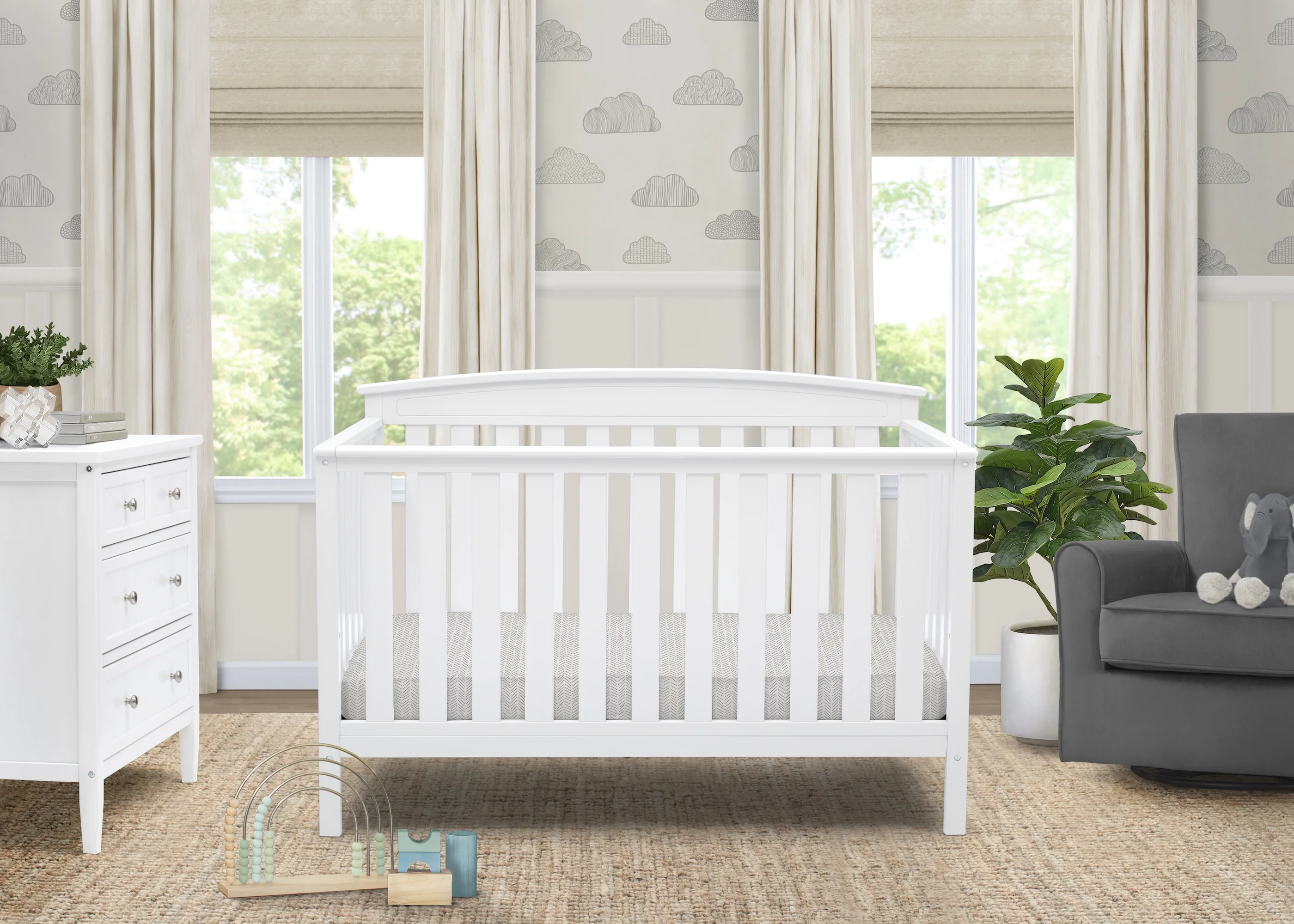Delta Children Gateway 4-in-1 Convertible Baby Crib, White