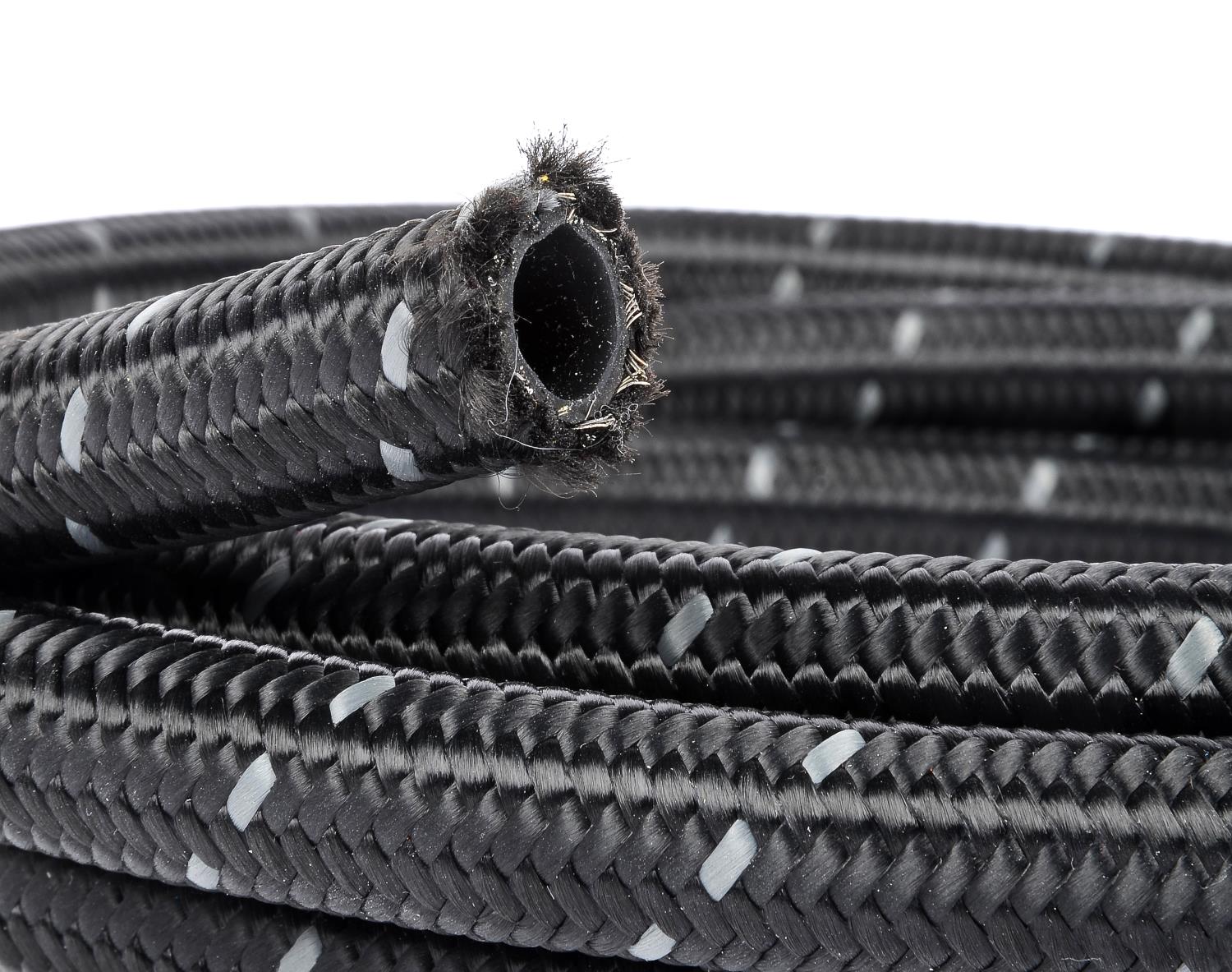 JEGS 111923 Pro-Flo 30R9 Braided Hose -8 AN Length: 15 ft. Black Nylon Outer She