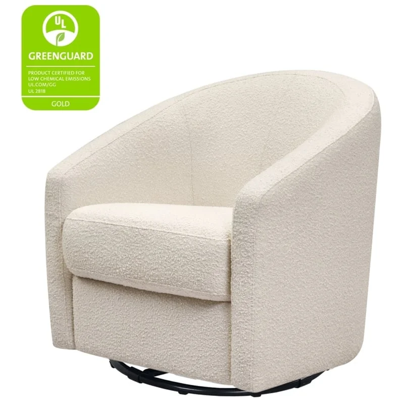 Babyletto Madison Fabric Upholstered Swivel Glider - Ivory Boucle