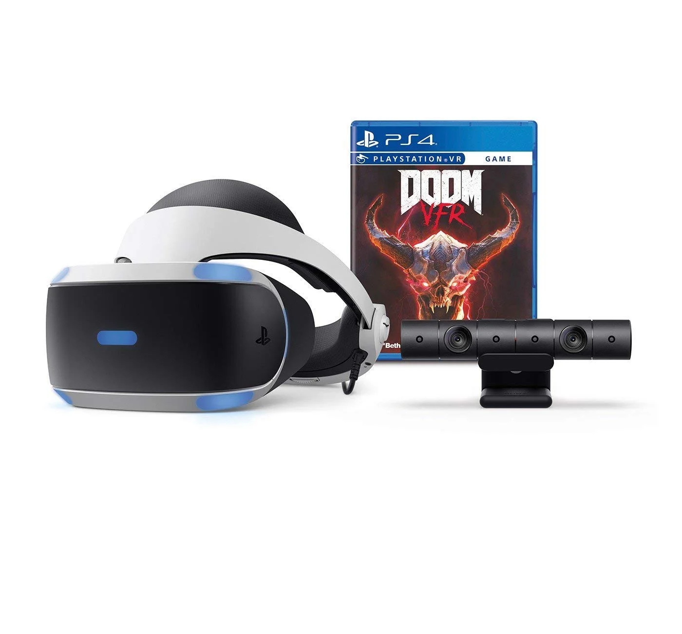 PlayStation 4 DOOM VFR PSVR Aim Controller Enhanced Bundle: PlayStation 4 VR Headset, PSVR Camera, DOOM VFR Game and Wireless Aim Controller