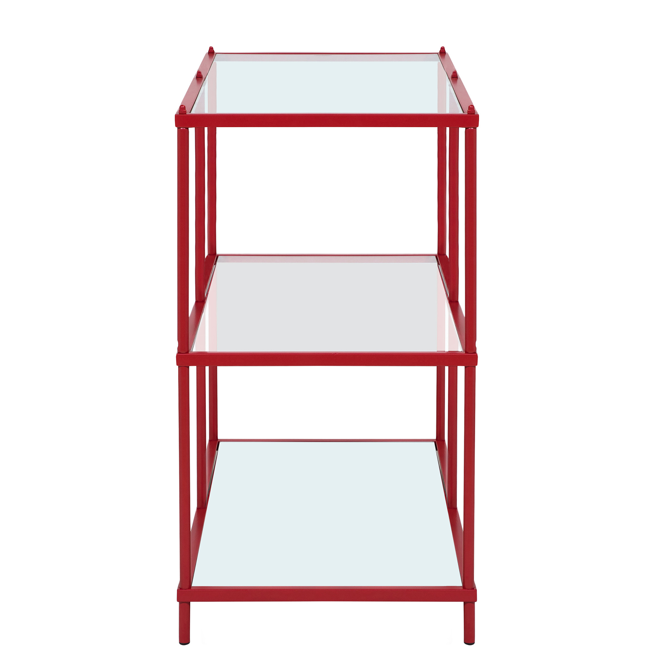 Furniture of America Tenne Glass Top Console Table, Red