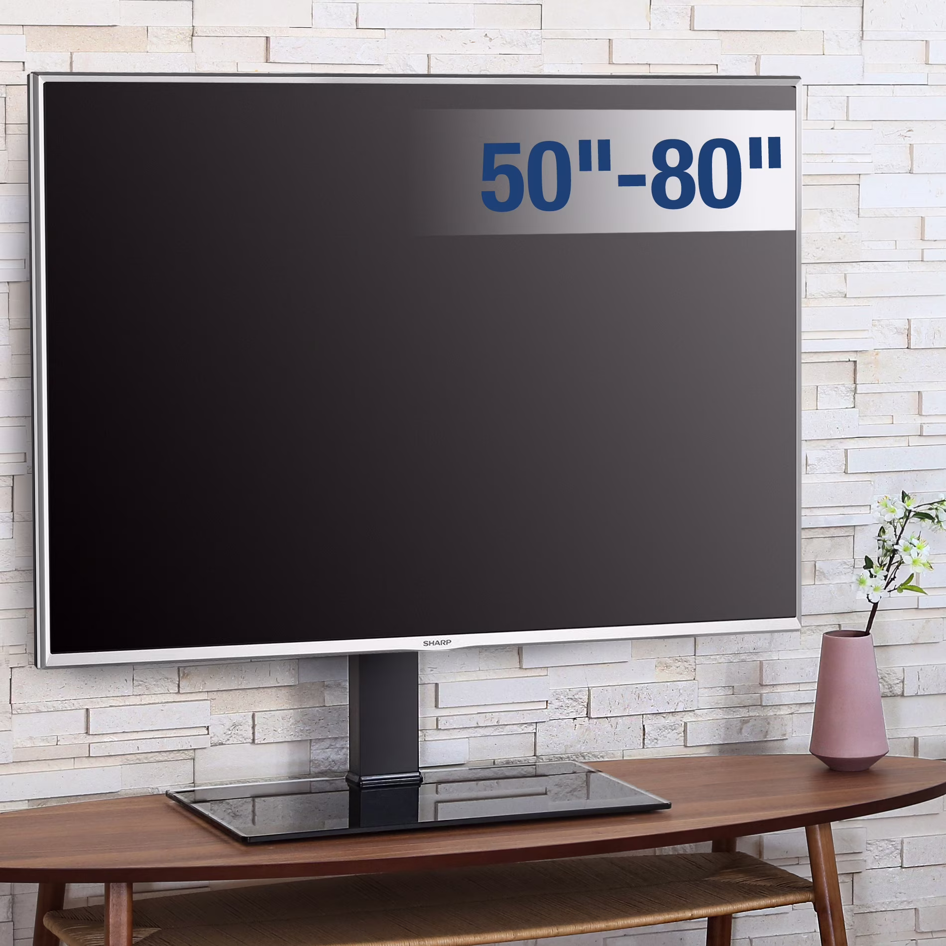 FITUEYES Swivel Universal Tabletop TV Stand  up to 80 inch Flat Screen TV , Black