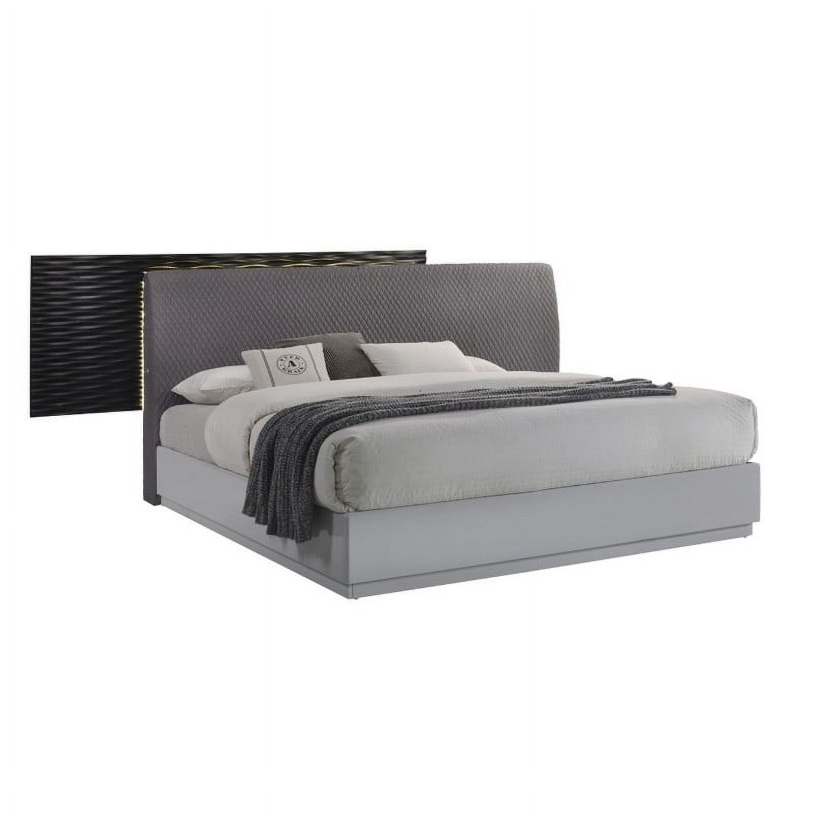 Tribeca 3-Piece Bedroom Set, Black Gloss and Gray Gloss, King