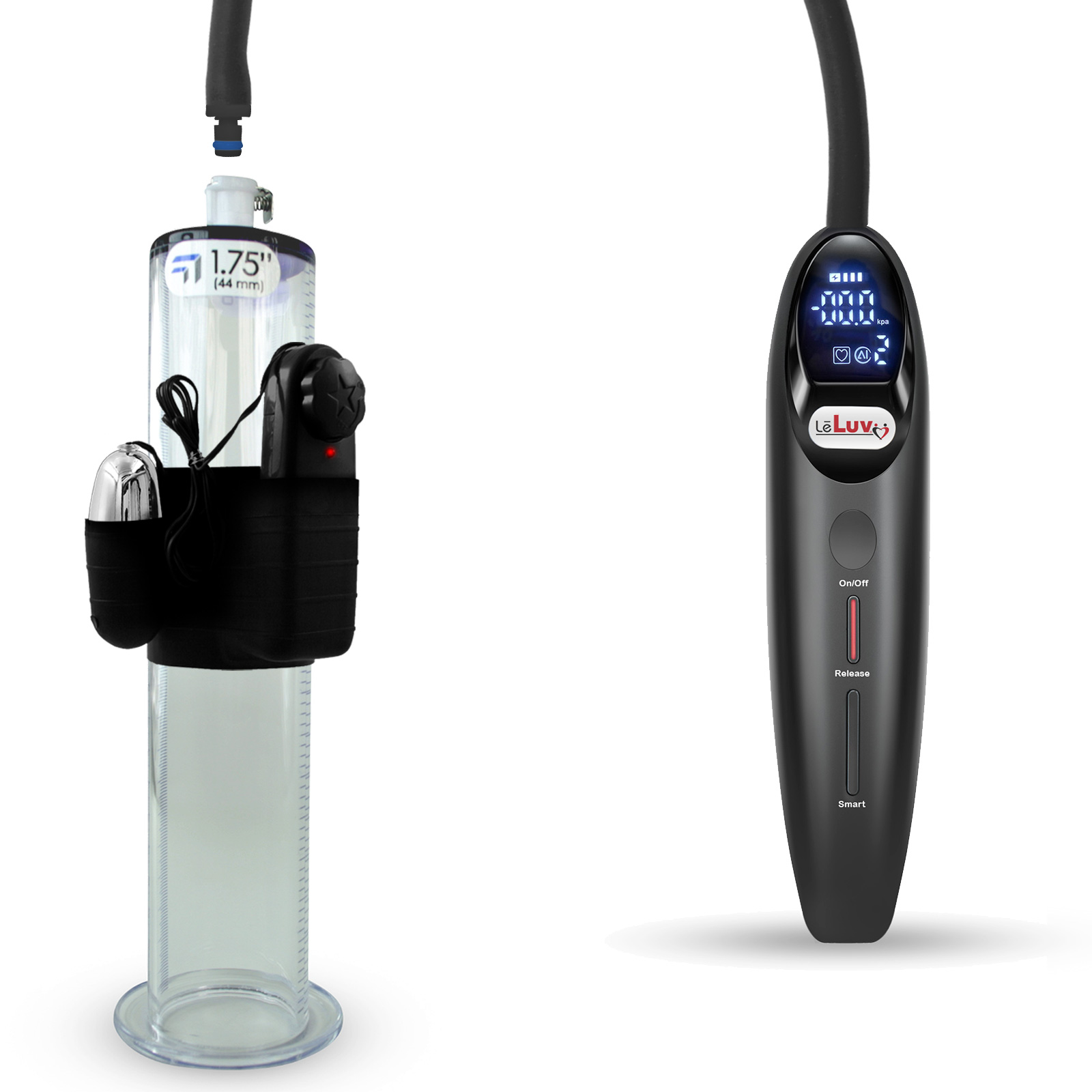 LeLuv Vibrating Magna Electric Penis Pump | LCD Smart Black Handle | 9
