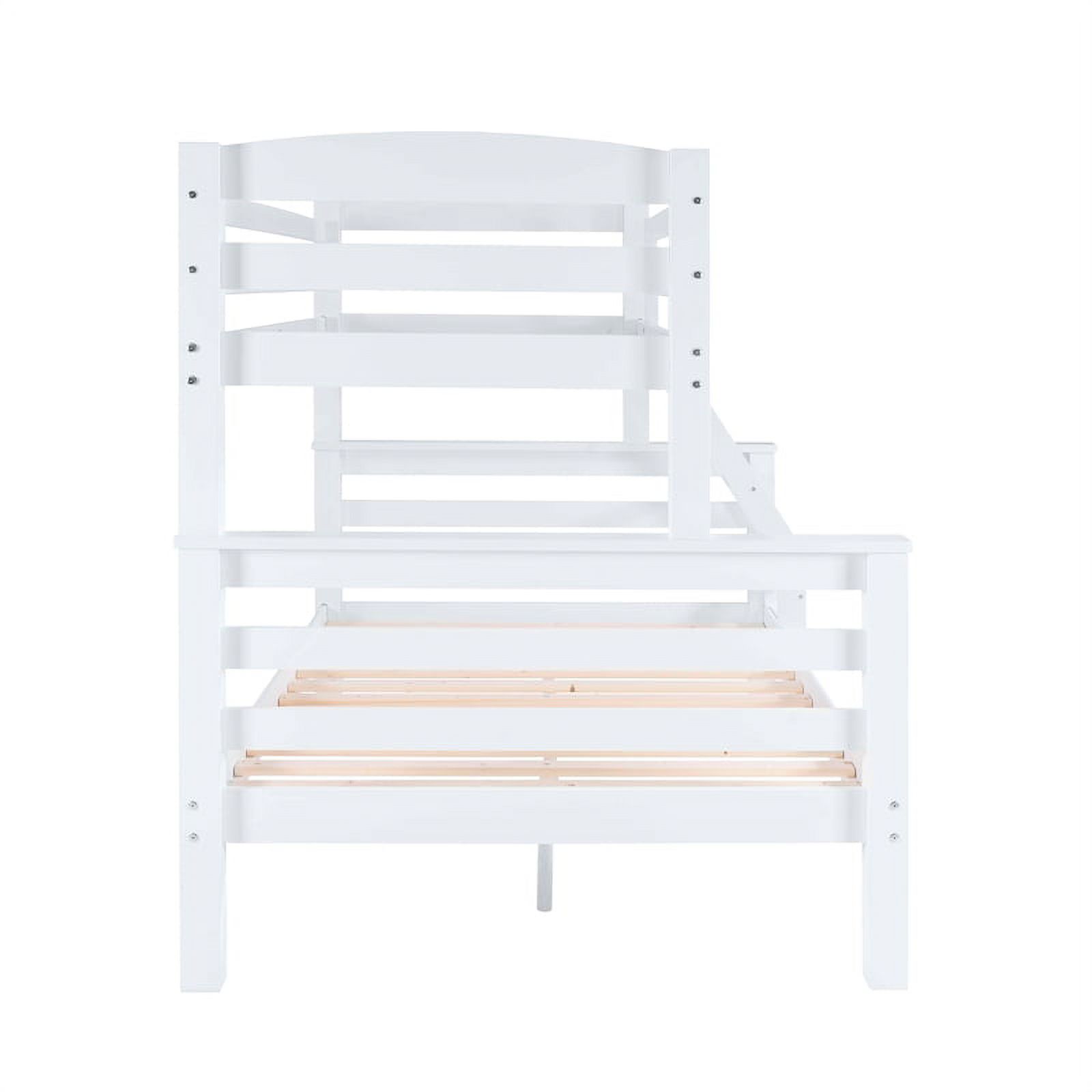 Pemberly Row Transitional Twin over Full Wood Bunk Bed in White