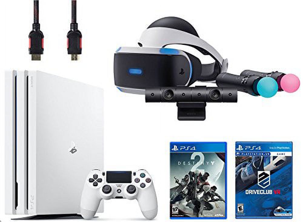 PlayStation VR Start Bundle 5 Items:VR Headset,Move Controller,PlayStation Camera Motion Sensor,PlayStation 4 Pro 1TB - Destiny 2 Bundle,VR Game Disc PSVR Drive Club