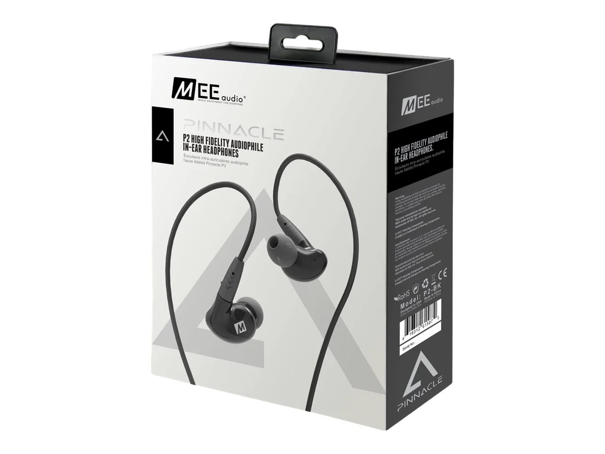 MEE audio Pinnacle P2 - Earphones with mic - in-ear - wired - 3.5 mm jack - black