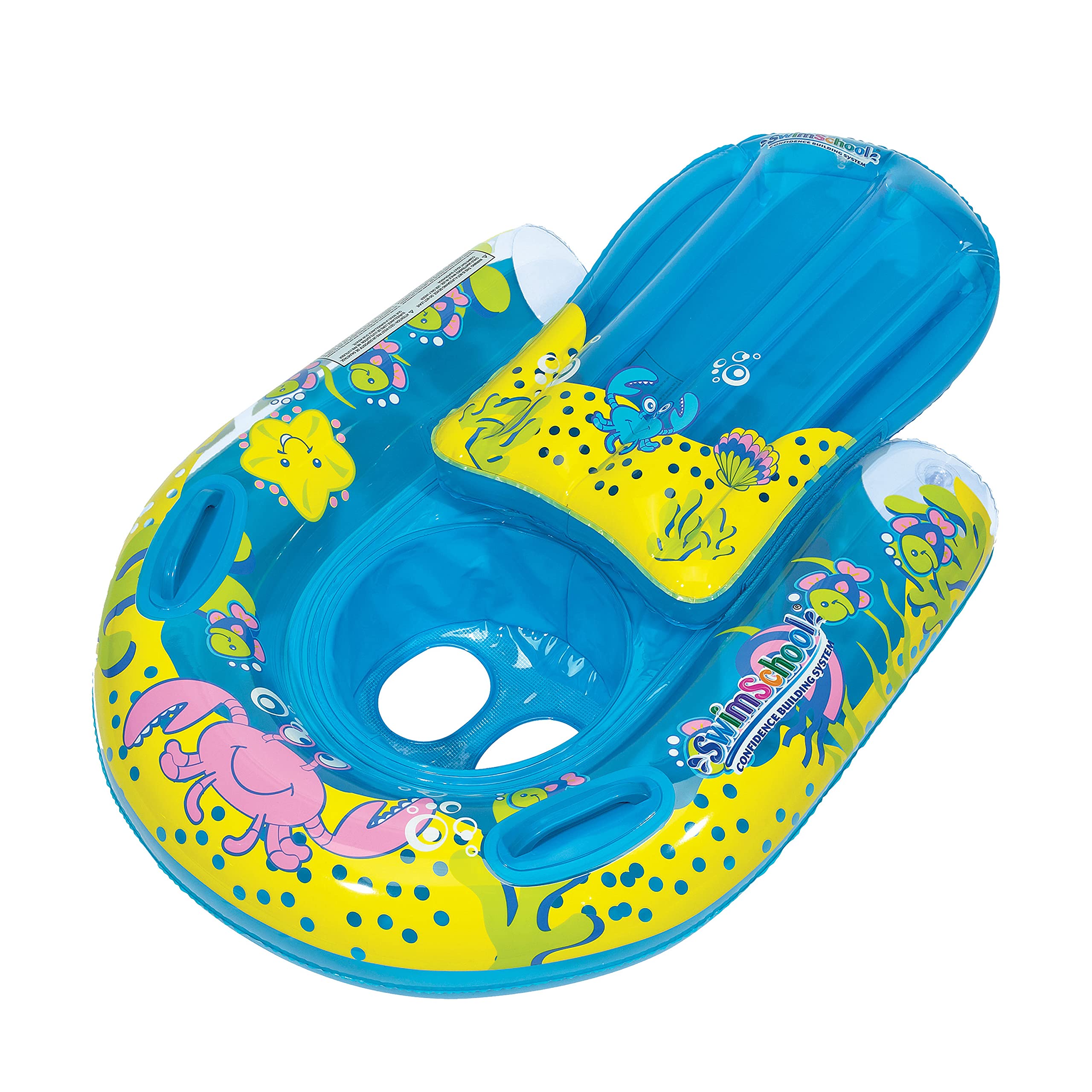 SwimSchool 4-in-1 Progressive Swim Training System, Baby Pool Float, Baby Boat, Cruiser, Kick Float, Kickboard, Safety Seat, 18 Months & Up Combo 4-in-1 Baby Boat, Cruiser, Kickboard