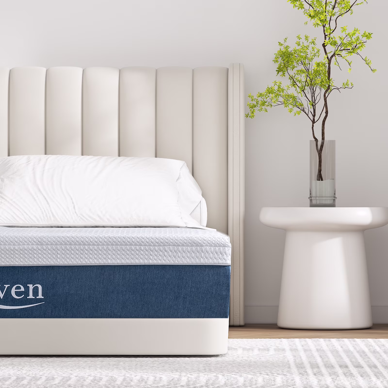 Queen Mattress, 12 inch Memory Foam Mattress, Medium Firm Cool Gel Foam Mattress with Breathable Soft Fabric Cover, Made in USA,White