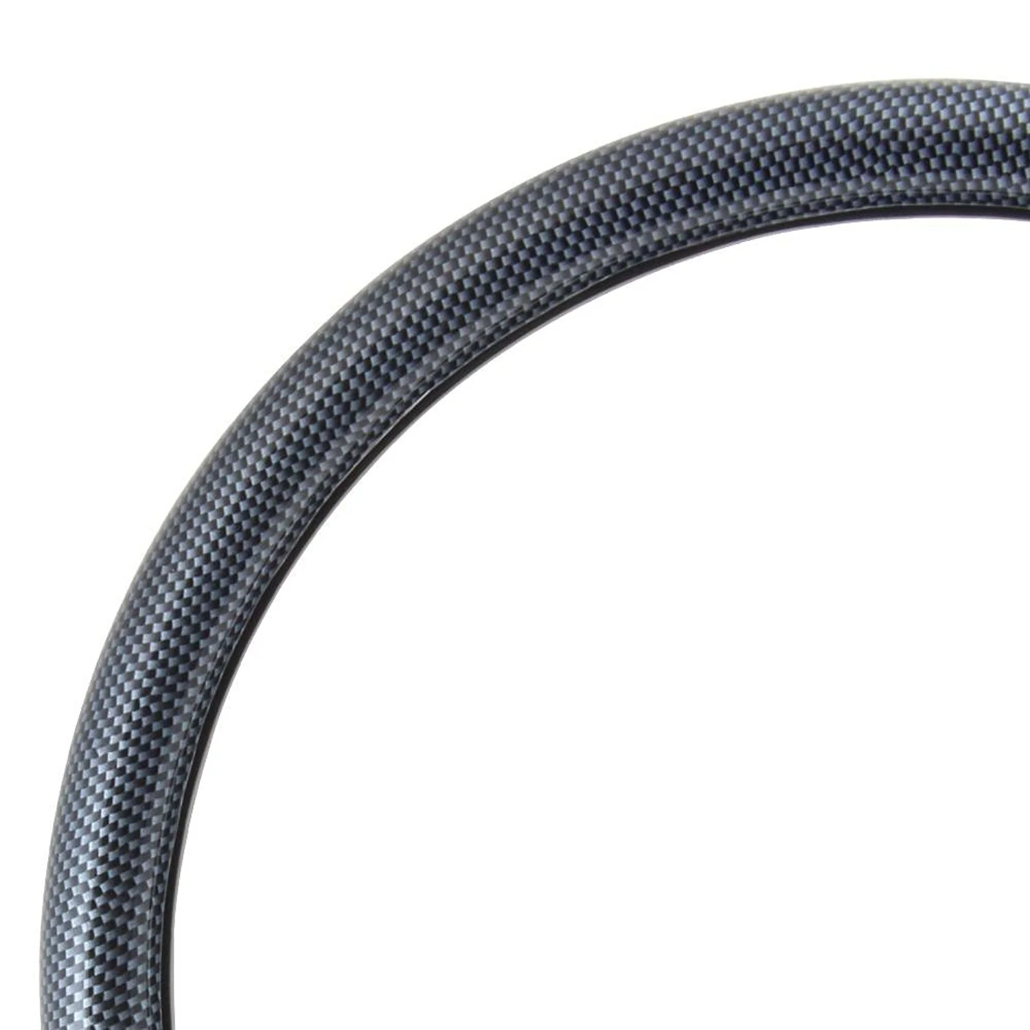 Black Steering Wheel 14 Inch Aluminum with Carbon Fiber Vinyl Half Wrap, Horn, and Chevy Installation Adapter