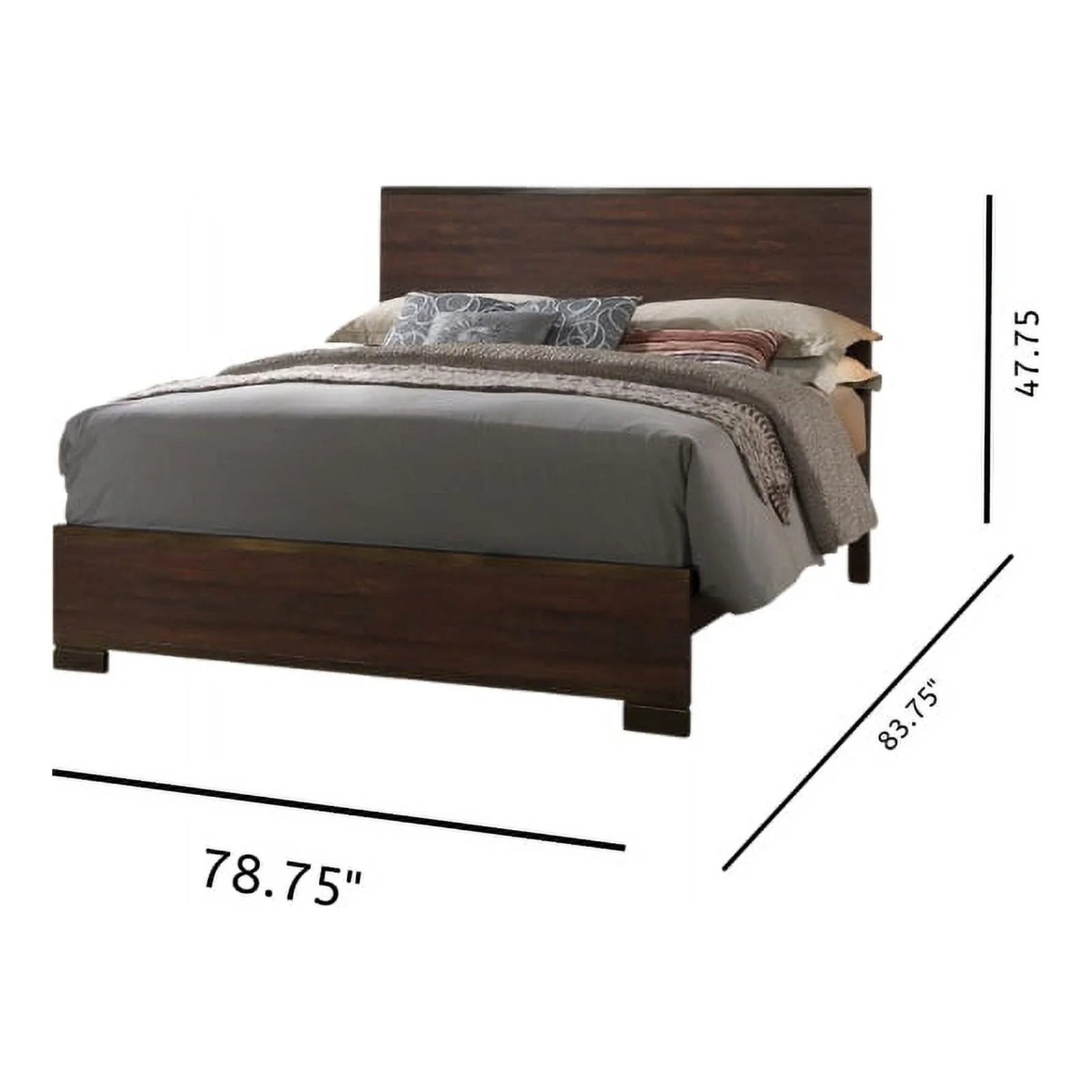 Bowery Hill Transitional Wood King Panel Bed in Rustic Tobacco