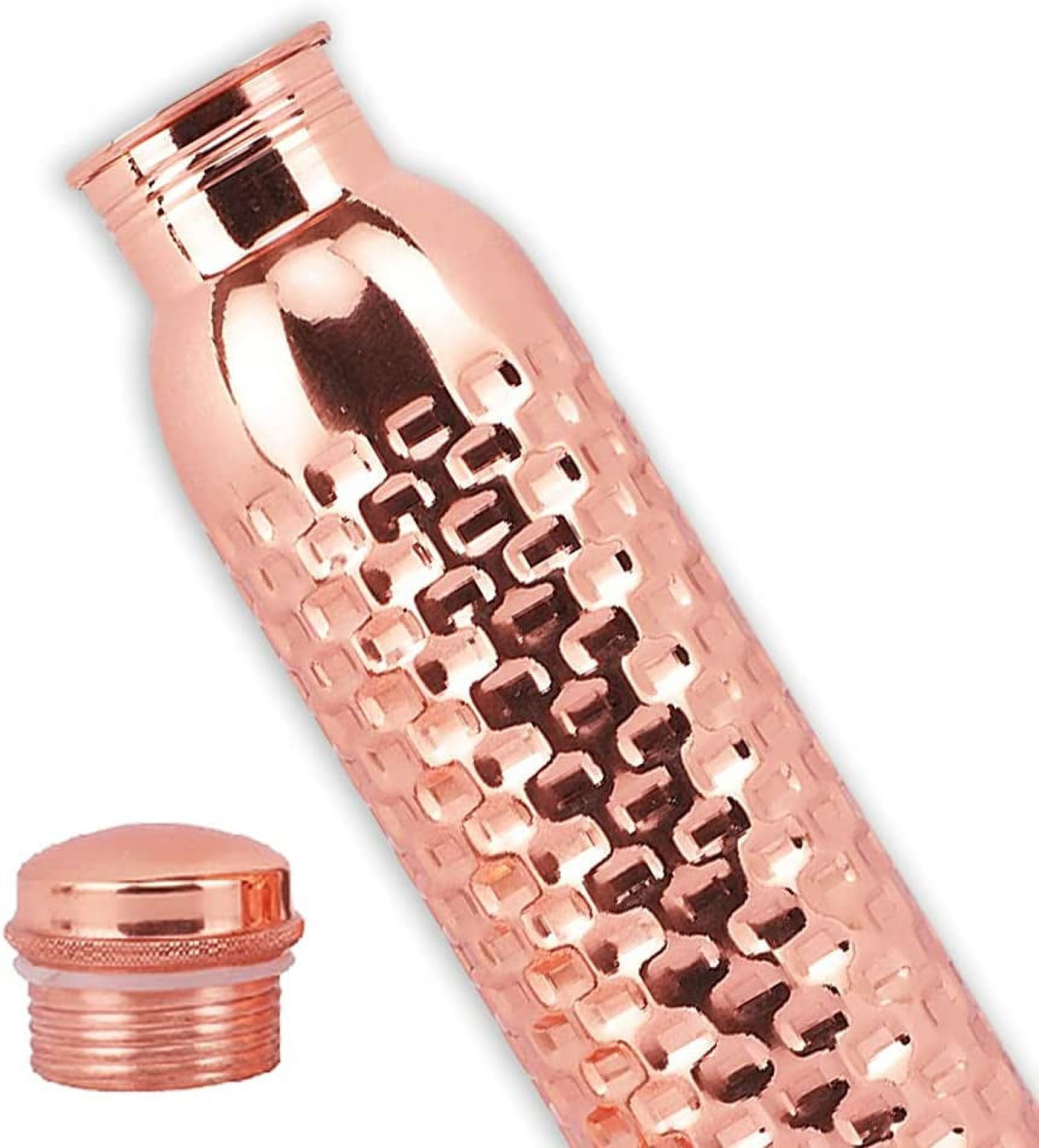 Moonovator Copper Water Bottle, 34 Oz Ayurveda Health, Water Vessel (Brick Design)