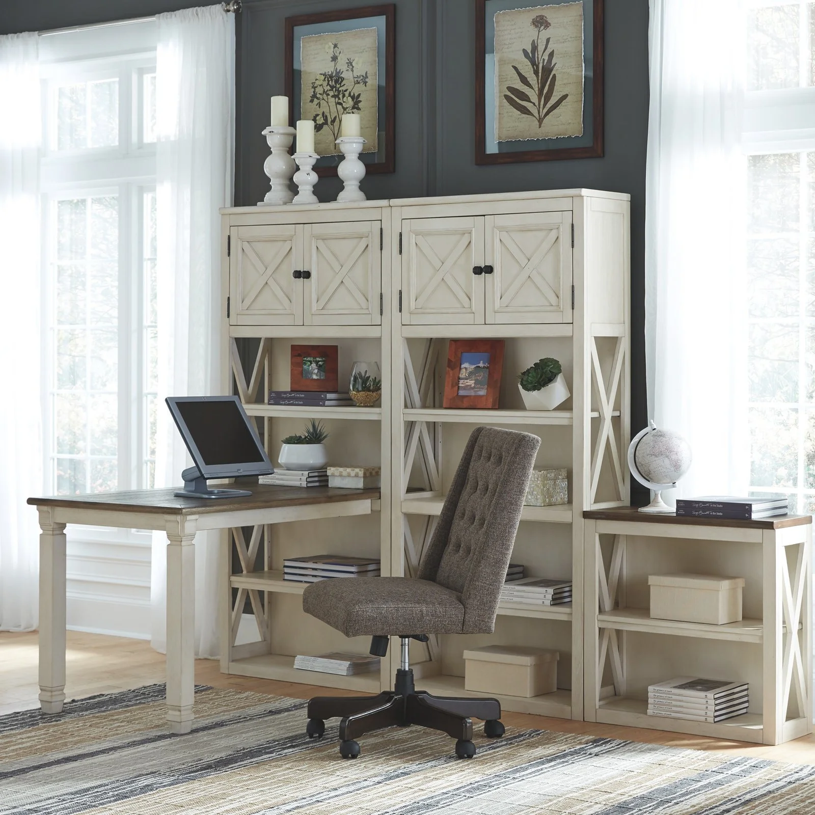 Ashley Furniture Bolanburg 4 Shelf Bookcase in Antique White