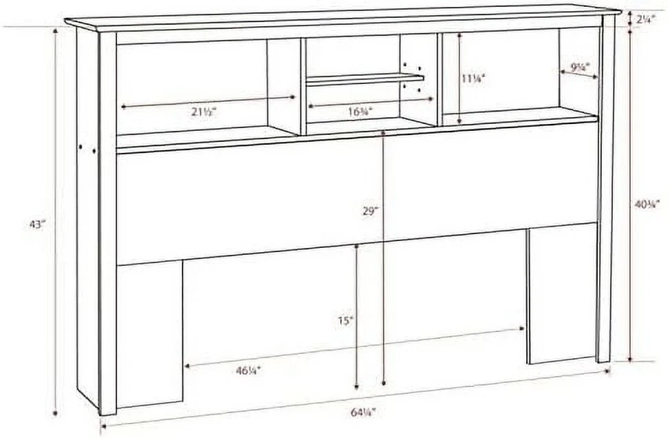Modern Wood Full Queen Bookcase Headboard In White