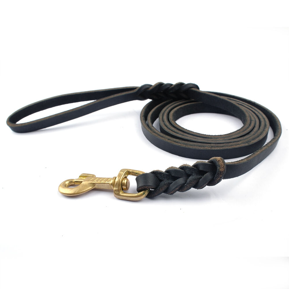 Leather Dog Leash Training Working Braided Dog Leash for German Shepherd