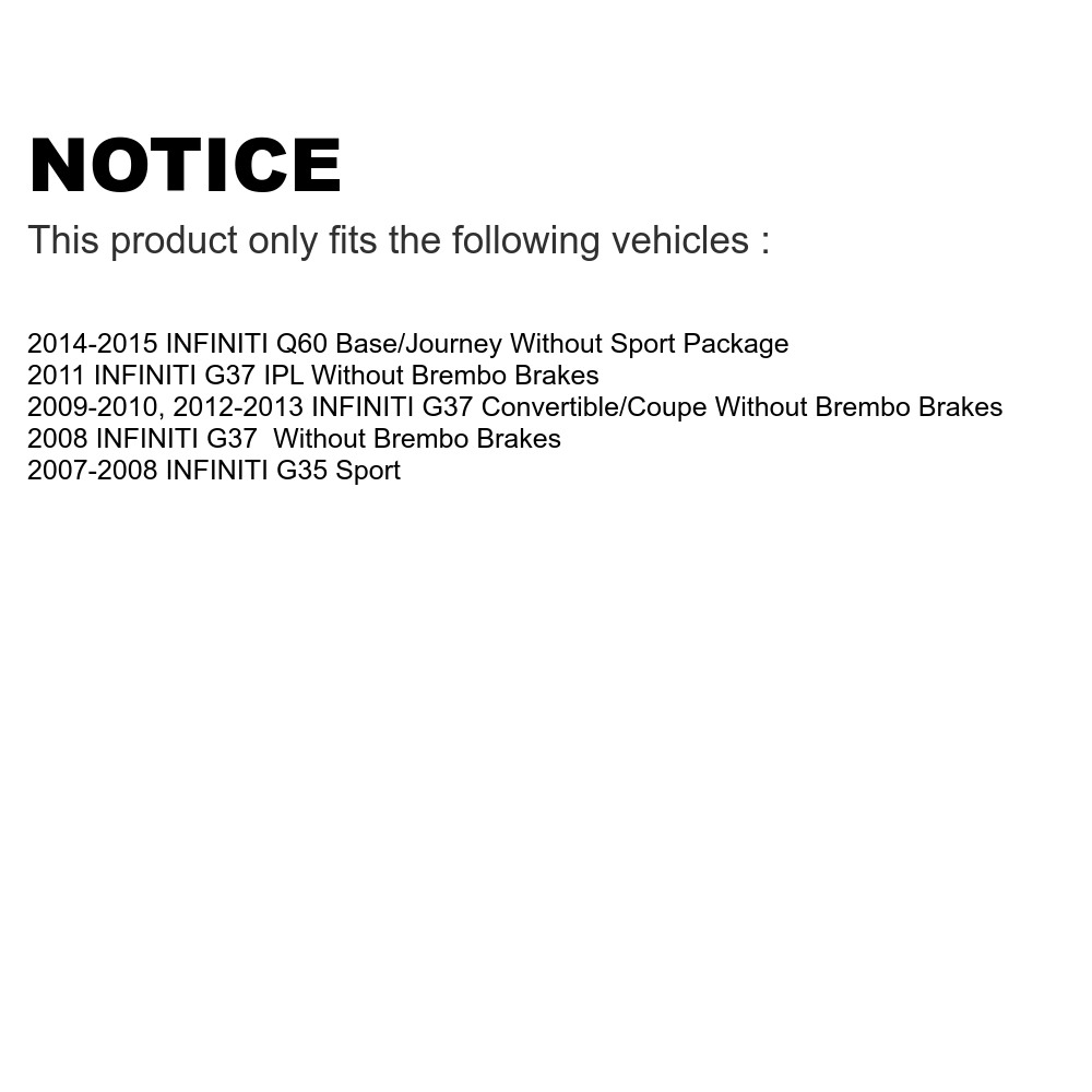 Transit Auto - Rear Disc Brake Rotors And Semi-Metallic Pads Kit For INFINITI G37 G35 Q60 K8S-101878