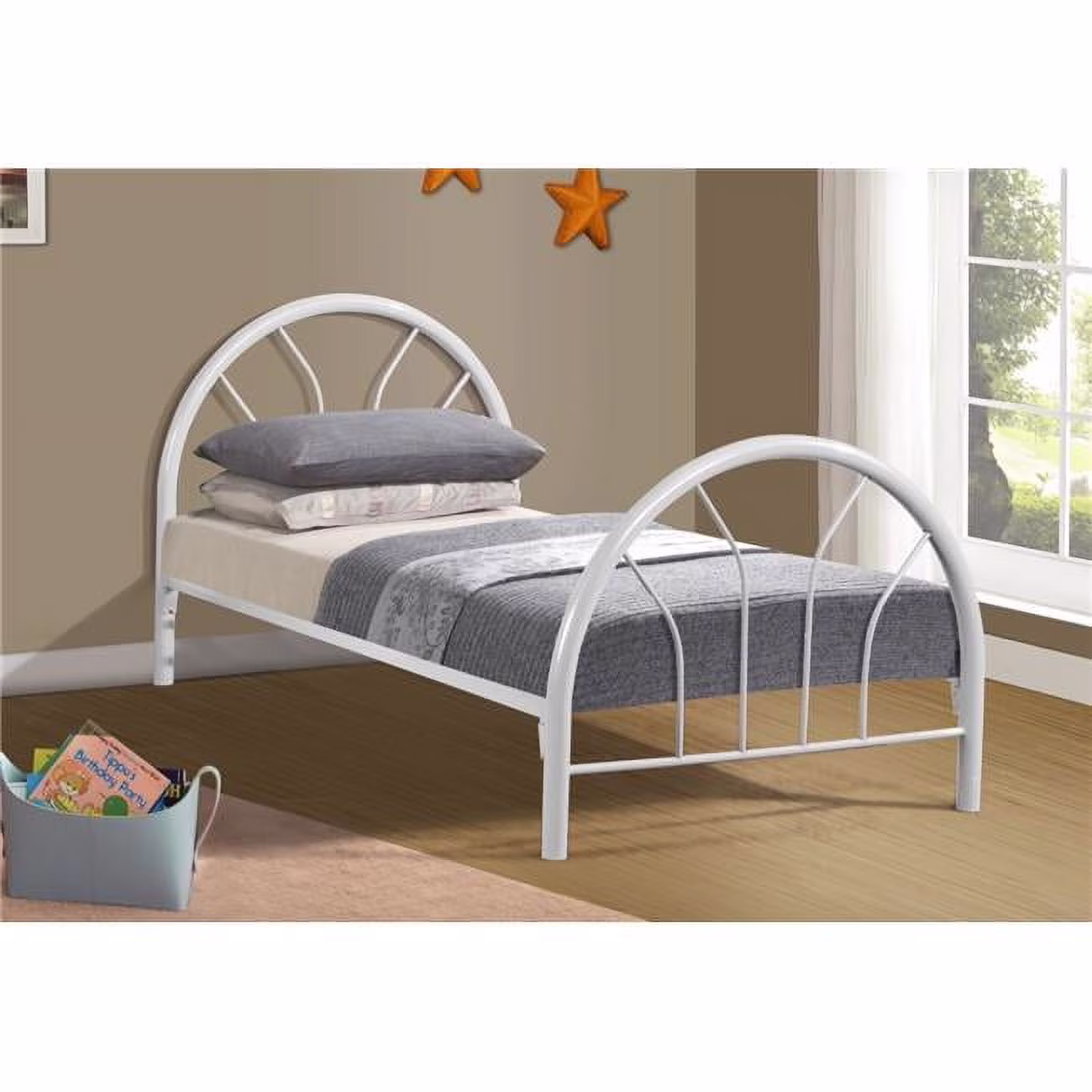 PD-CS3009WH Hoop Bed - Twin Size, White