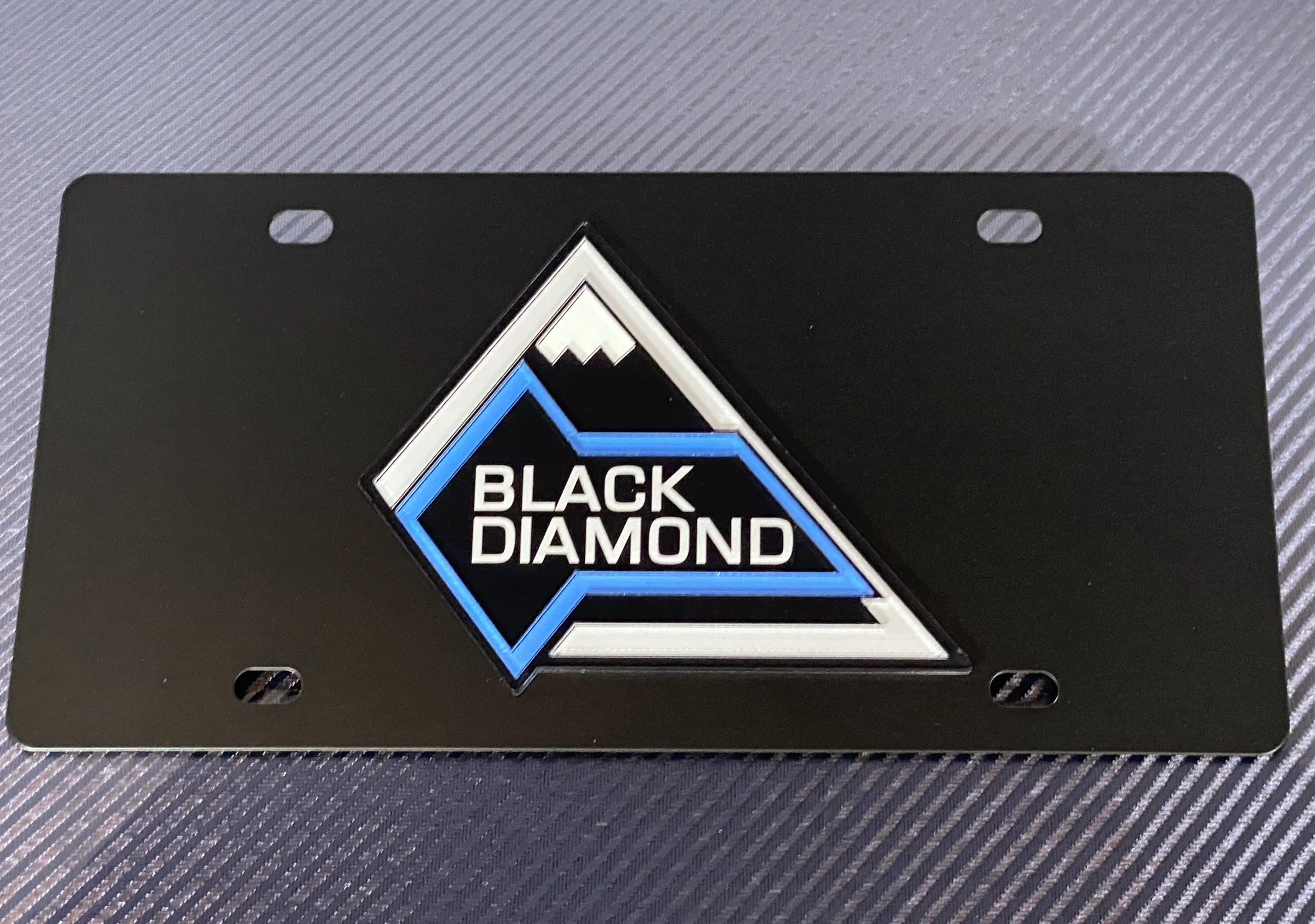 Ford Bronco Black Diamond Badge Carbon Stainless Steel License Plate