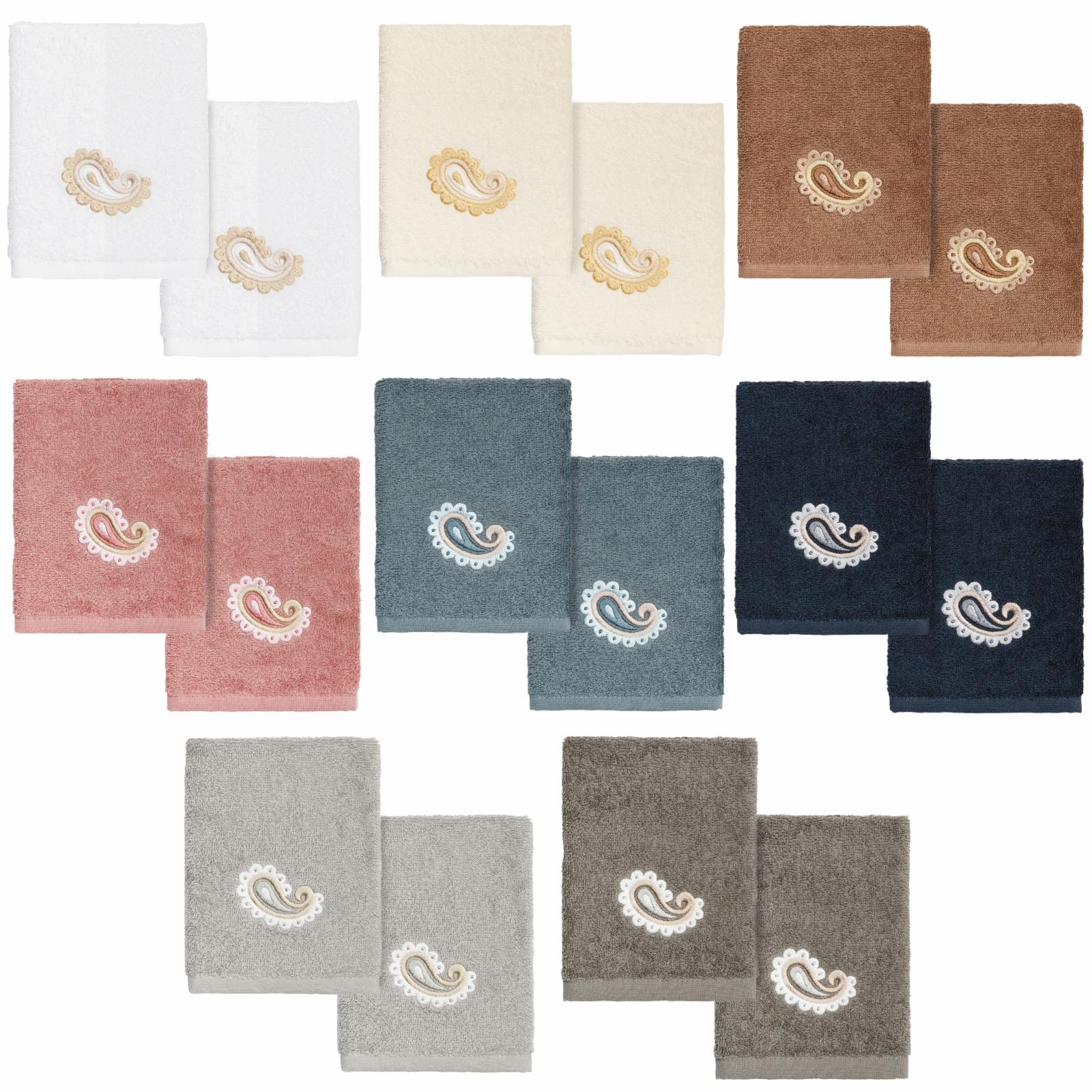 Linum Home Textiles Turkish Cotton Mackenzie 2 Piece Embellished Fingertip Towel Set