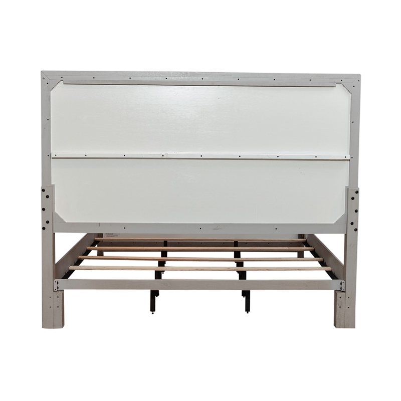 Palmetto Heights Queen Panel Bed in Shell White and Driftwood Finish